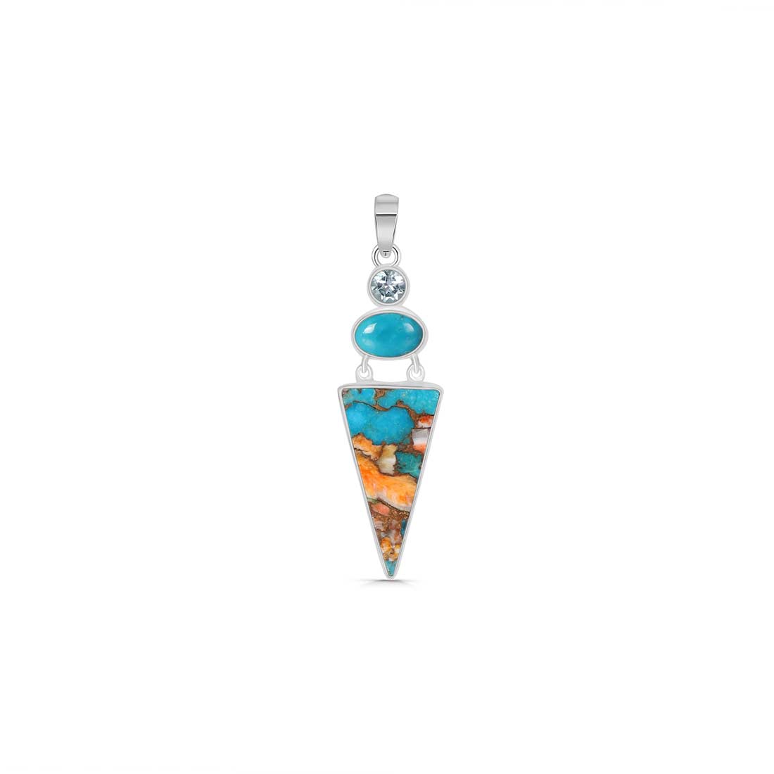 Spiny Oyster Turquoise Pendant-(TRO-P-44.)