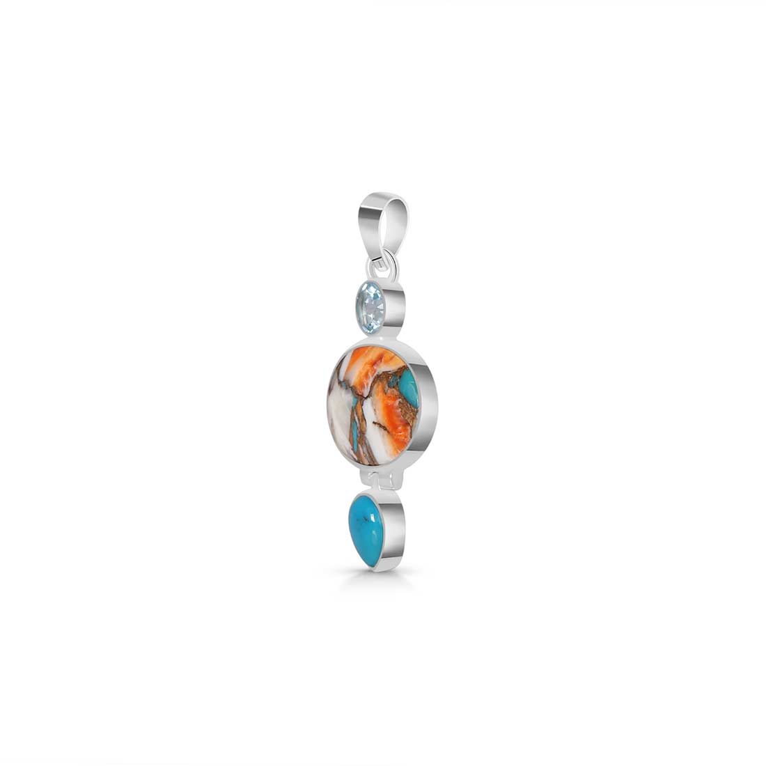 Spiny Oyster Turquoise Pendant-(TRO-P-45.)