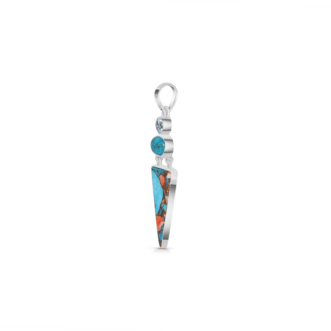Spiny Oyster Turquoise Pendant-(TRO-P-46.)