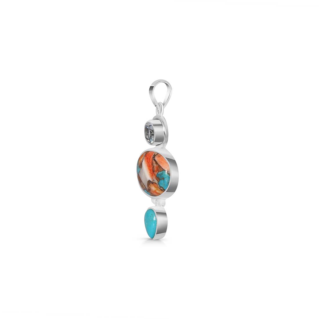 Spiny Oyster Turquoise Pendant-(TRO-P-47.)