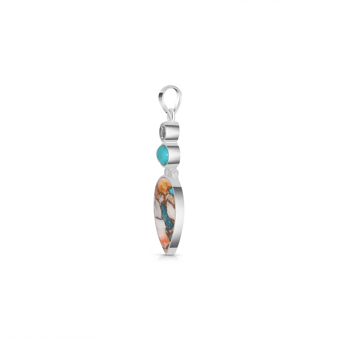 Spiny Oyster Turquoise Pendant-(TRO-P-48.)