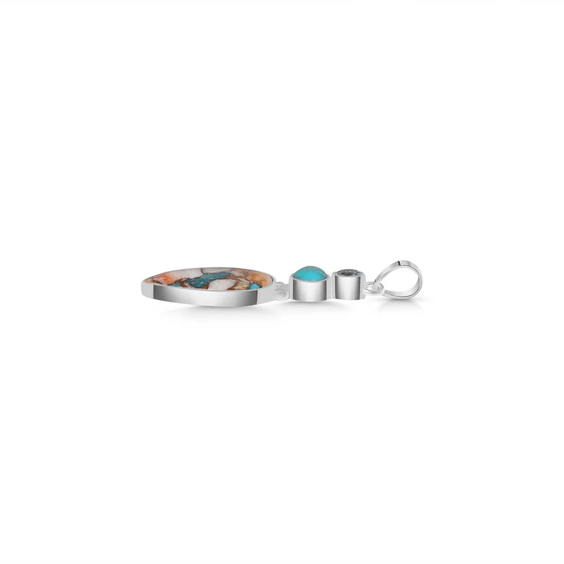 Spiny Oyster Turquoise Pendant-(TRO-P-48.)
