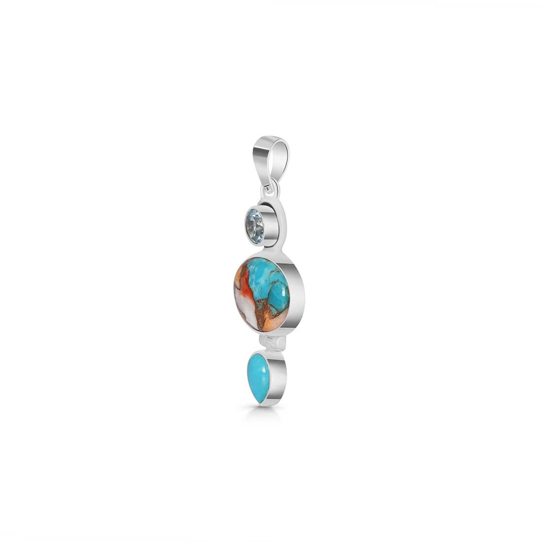 Spiny Oyster Turquoise Pendant-(TRO-P-49.)