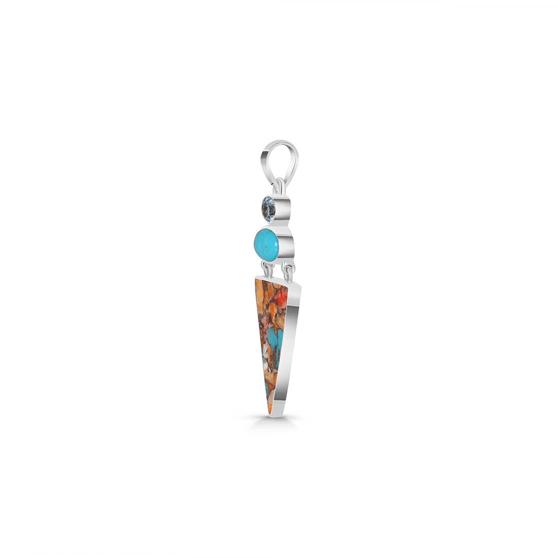Spiny Oyster Turquoise Pendant-(TRO-P-53.)