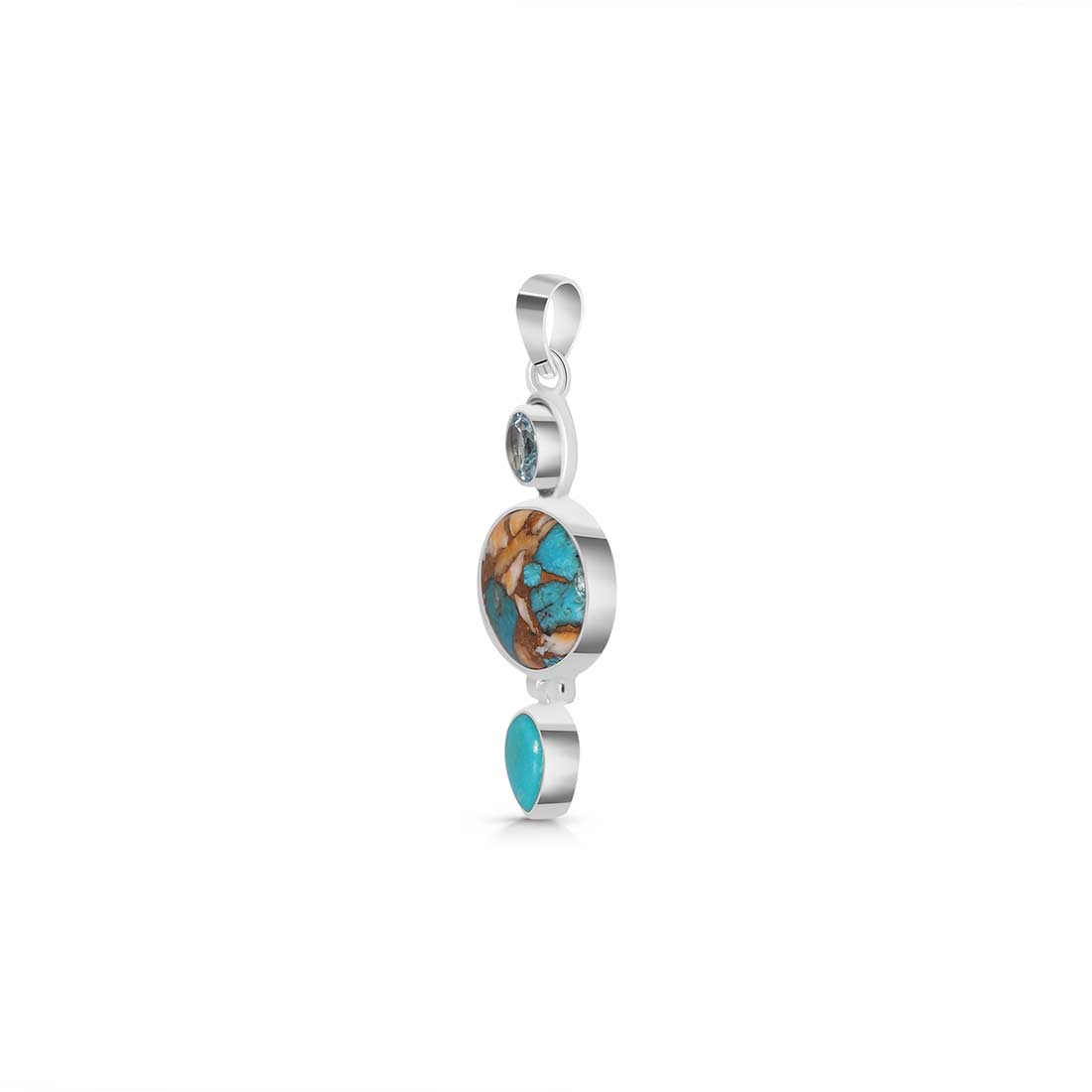 Spiny Oyster Turquoise Pendant-(TRO-P-54.)