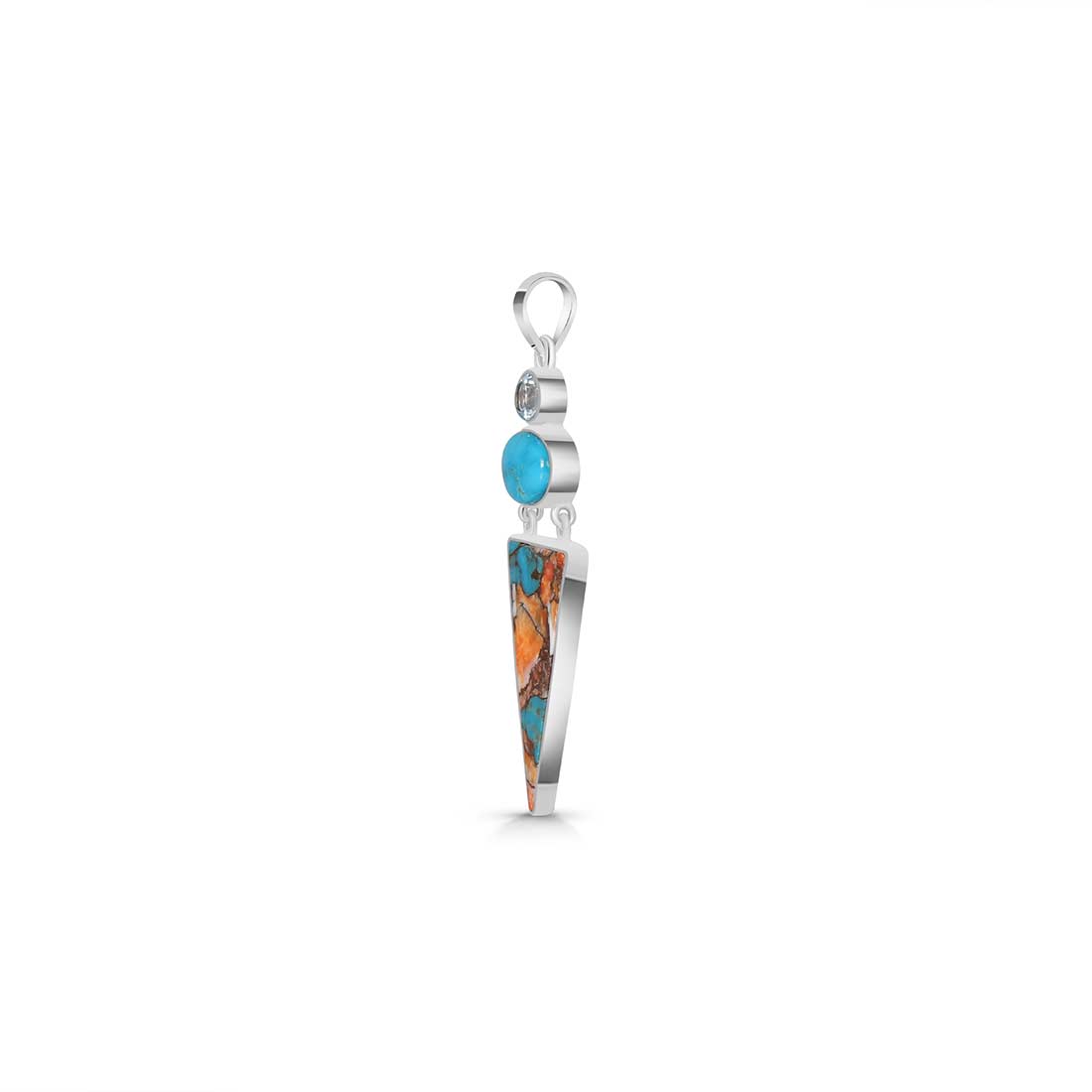 Spiny Oyster Turquoise Pendant-(TRO-P-55.)