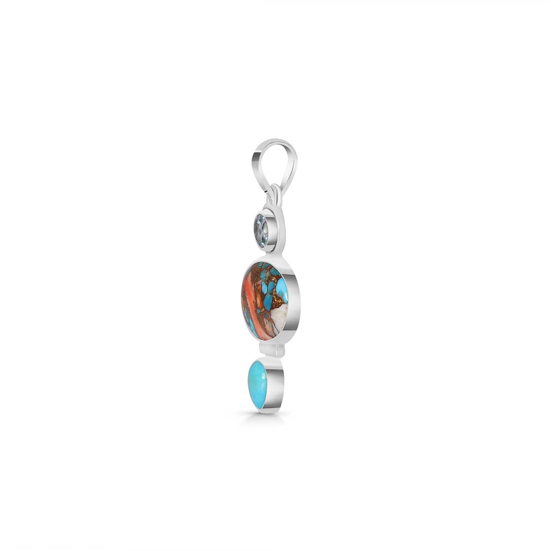 Spiny Oyster Turquoise Pendant-(TRO-P-56.)