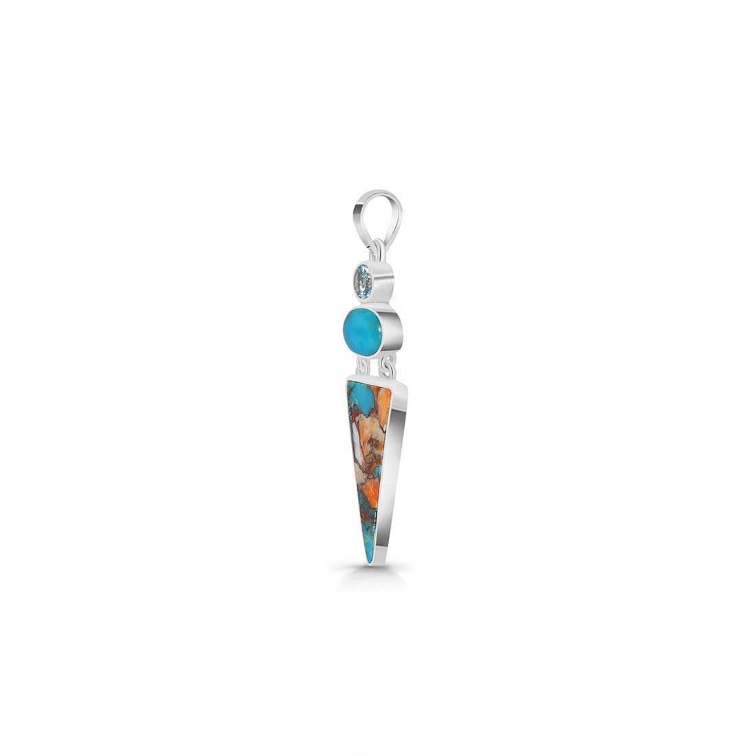 Spiny Oyster Turquoise Pendant-(TRO-P-57.)