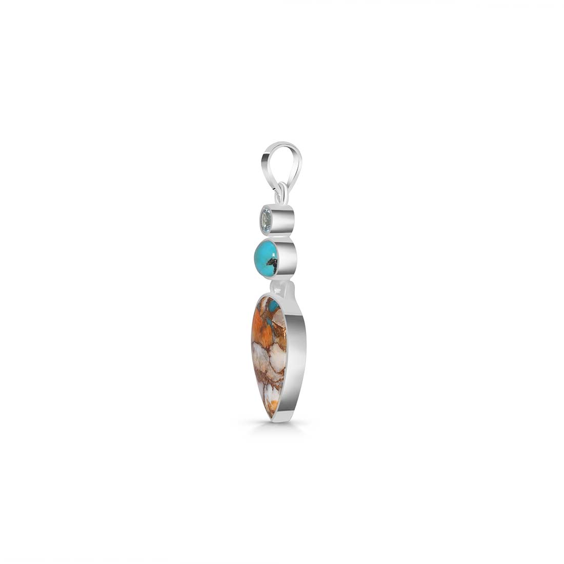 Spiny Oyster Turquoise Pendant-(TRO-P-58.)