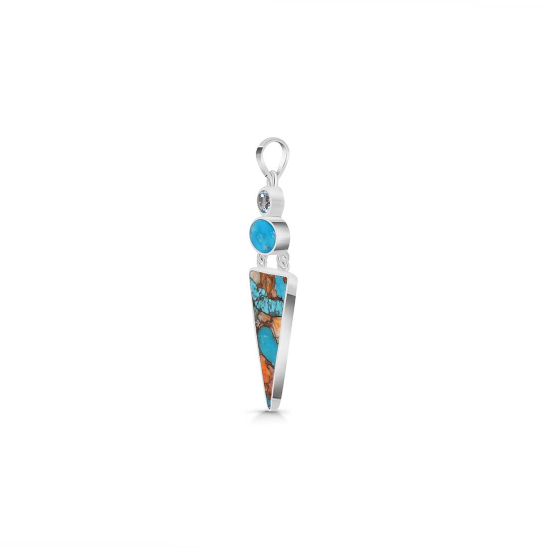 Spiny Oyster Turquoise Pendant-(TRO-P-59.)