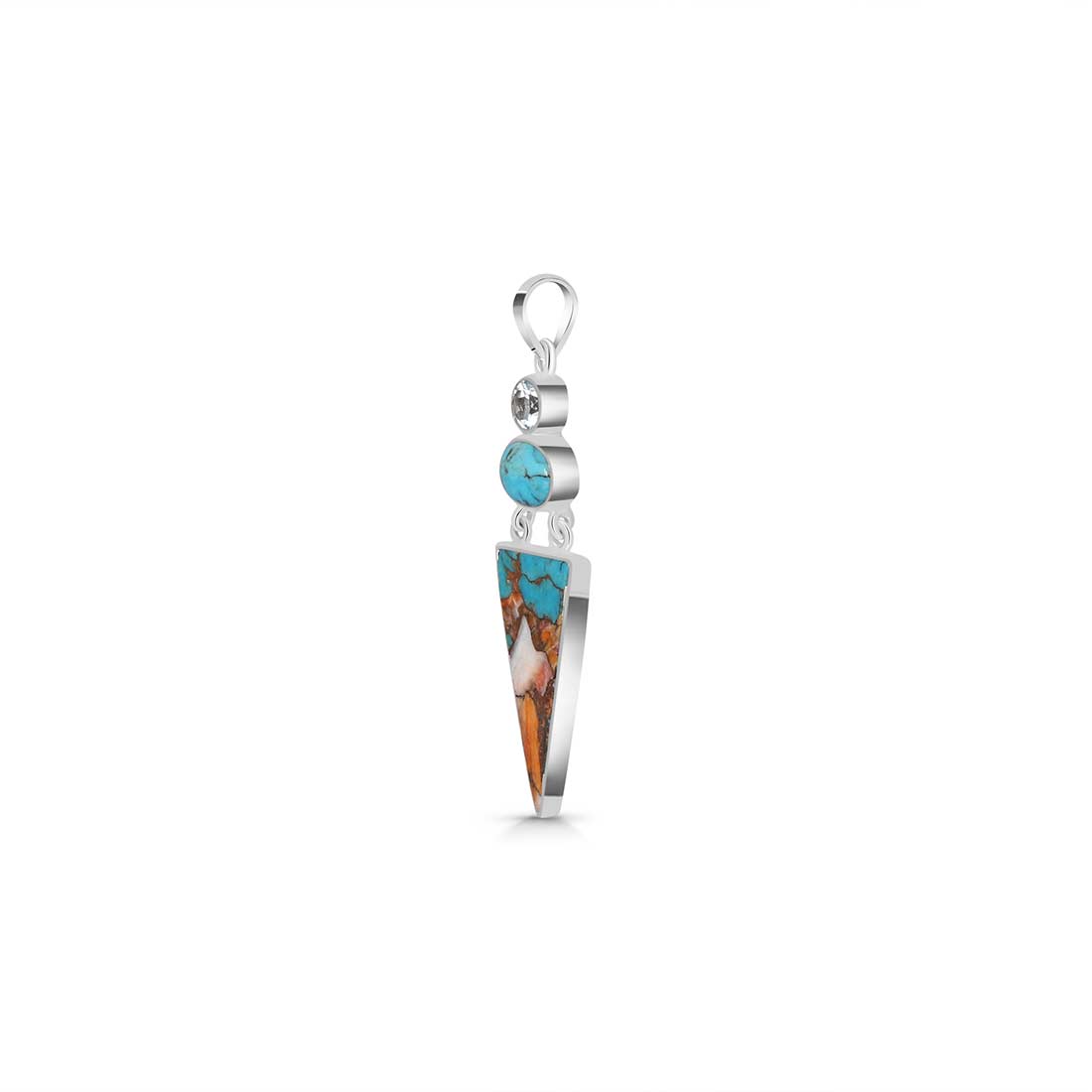 Spiny Oyster Turquoise Pendant-(TRO-P-61.)