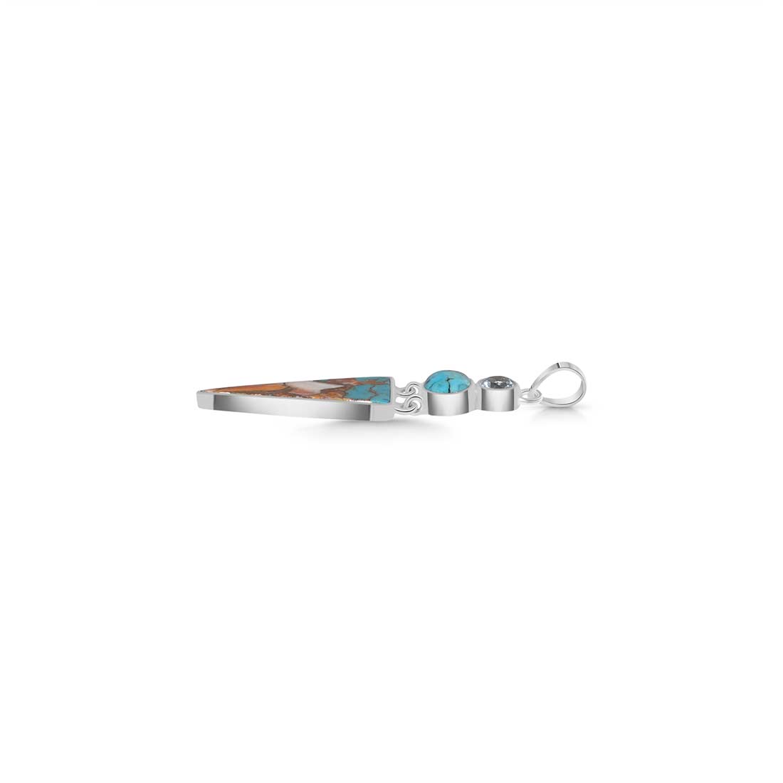 Spiny Oyster Turquoise Pendant-(TRO-P-61.)