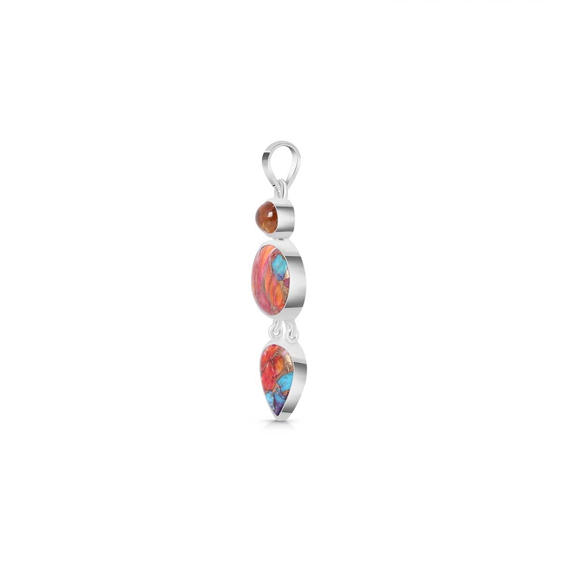 Spiny Oyster Turquoise Pendant-(TRO-P-81.)
