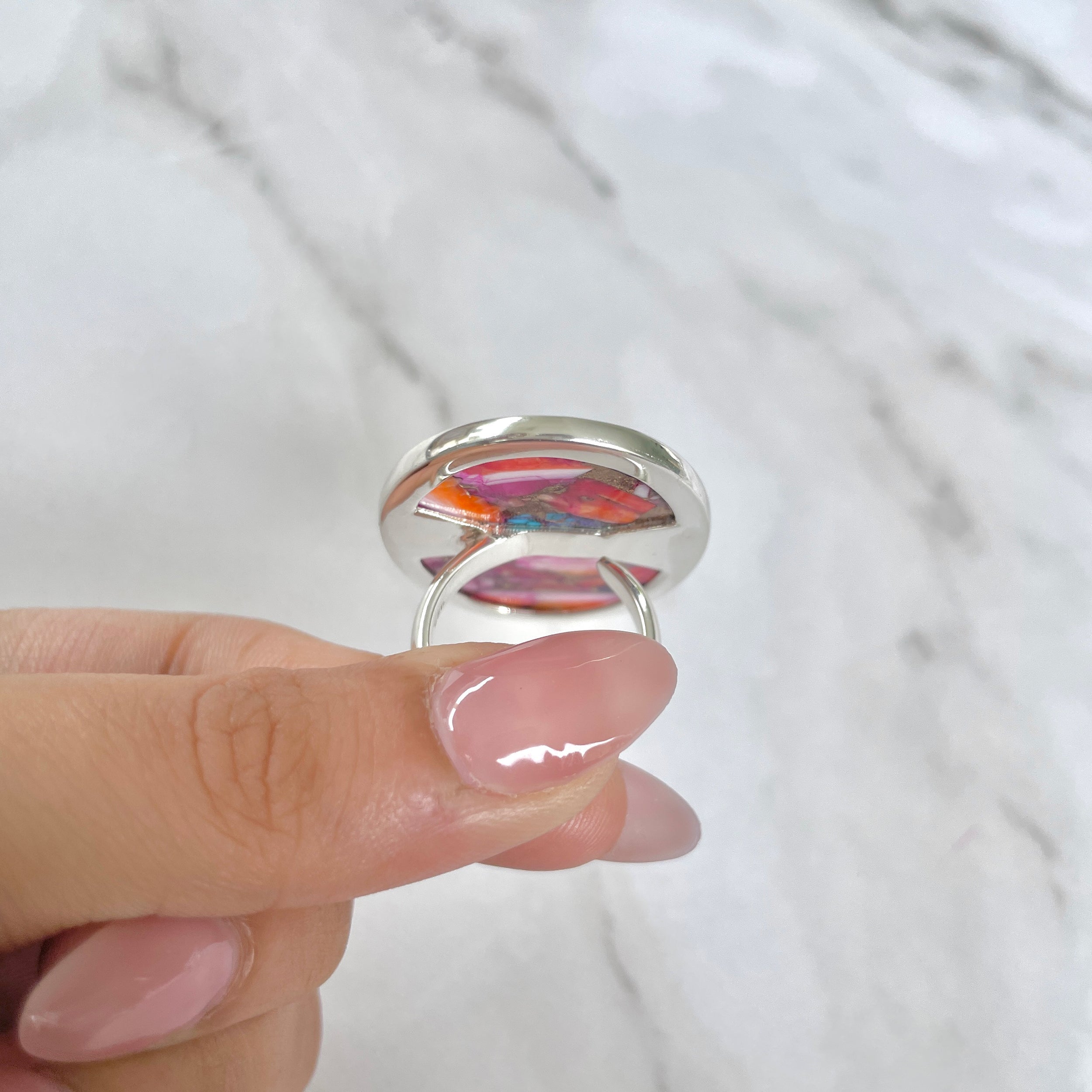 Spiny Oyster Turquoise Ring-(TRO-R-100.)