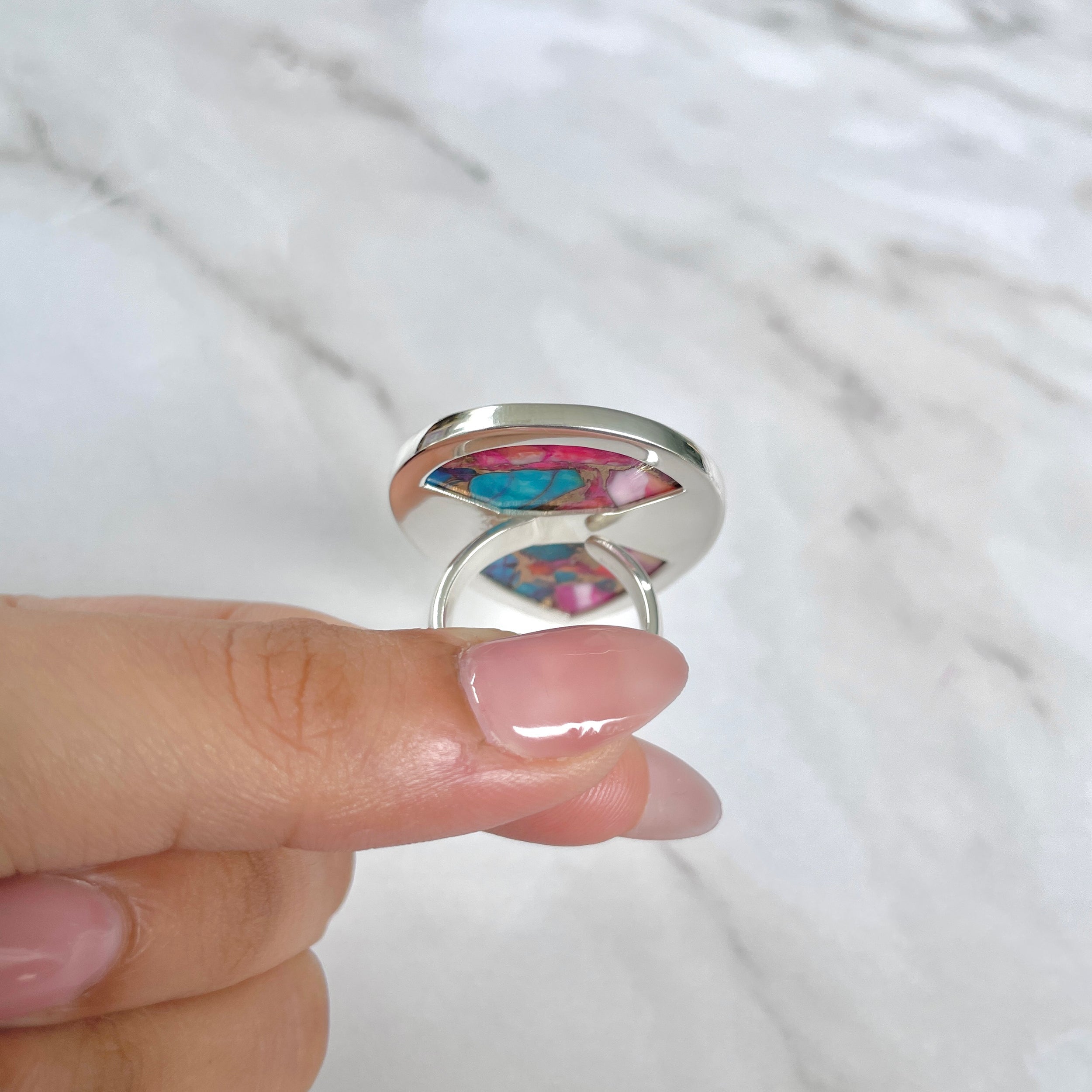 Spiny Oyster Turquoise Ring-(TRO-R-105.)