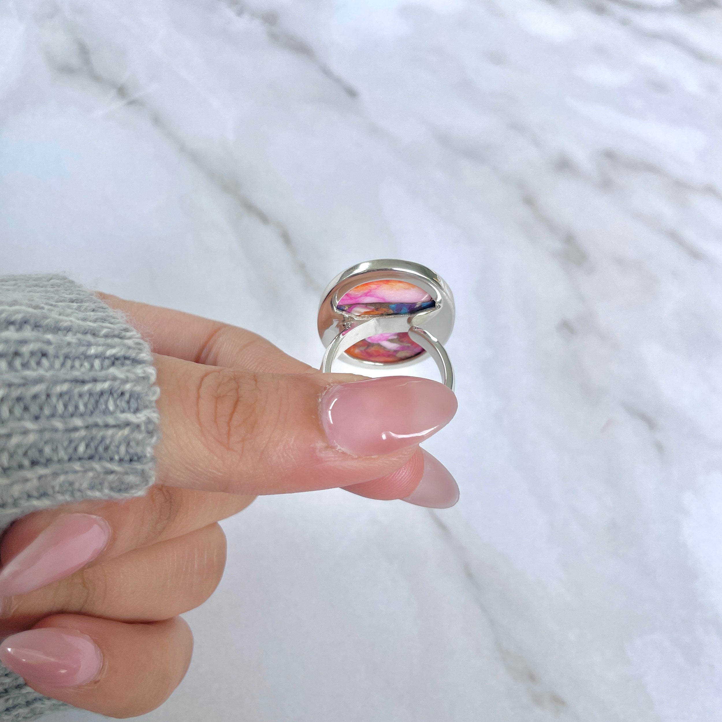 Spiny Oyster Turquoise Ring-(TRO-R-111.)