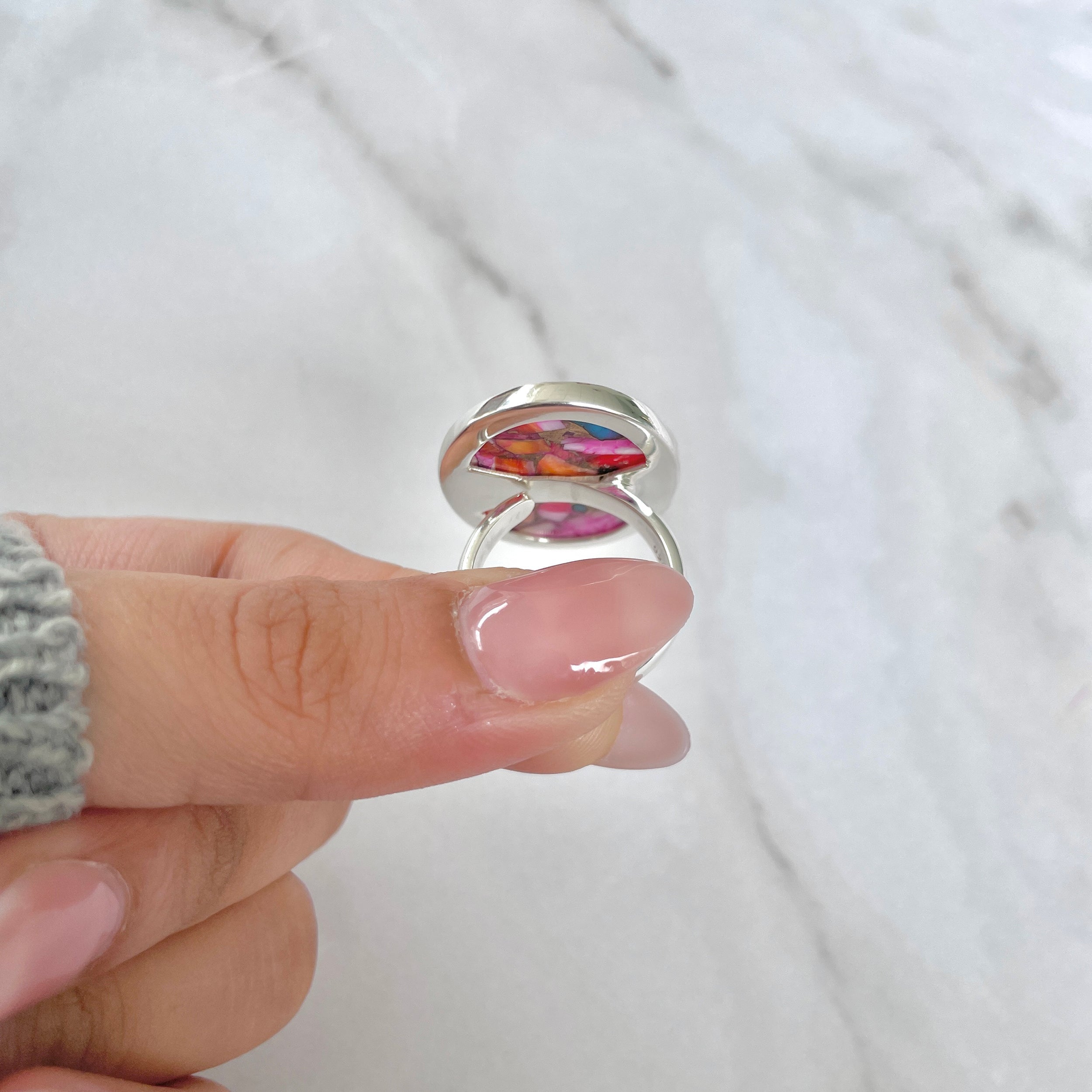 Spiny Oyster Turquoise Ring-(TRO-R-115.)