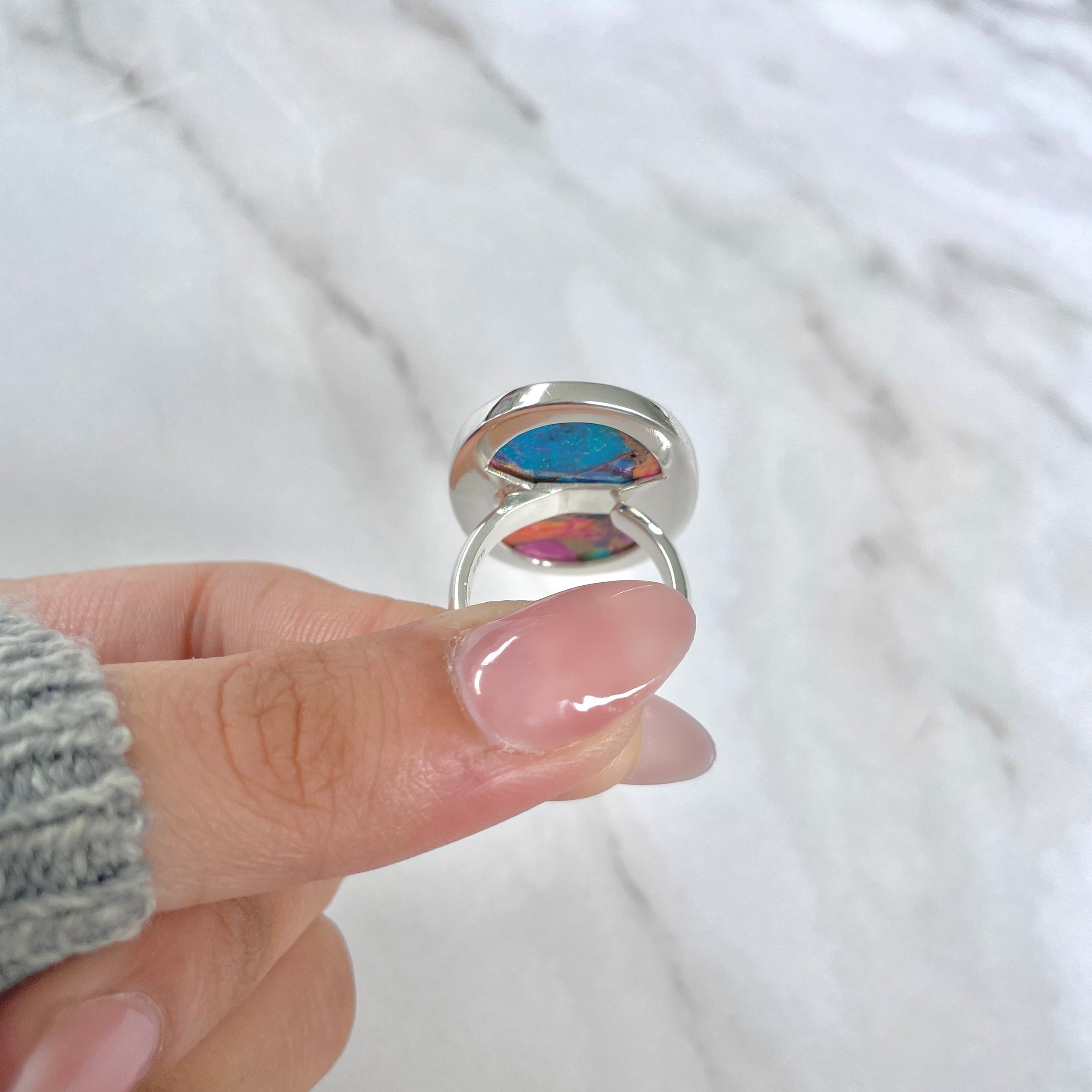 Spiny Oyster Turquoise Ring-(TRO-R-120.)