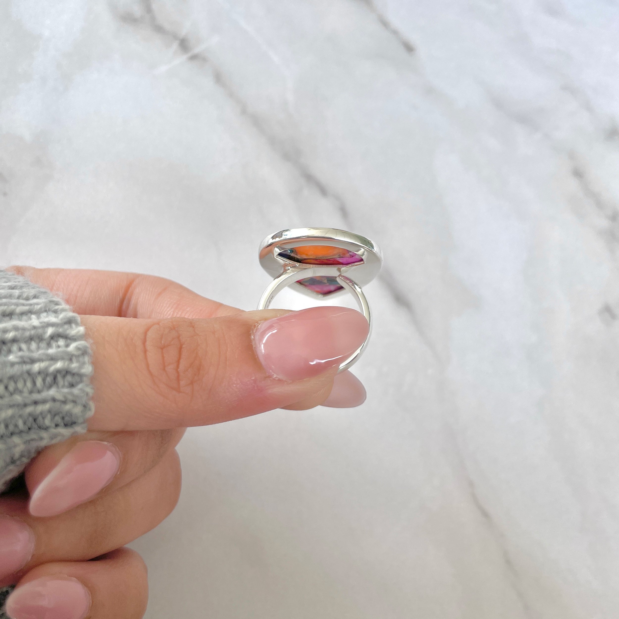 Spiny Oyster Turquoise Ring-(TRO-R-122.)