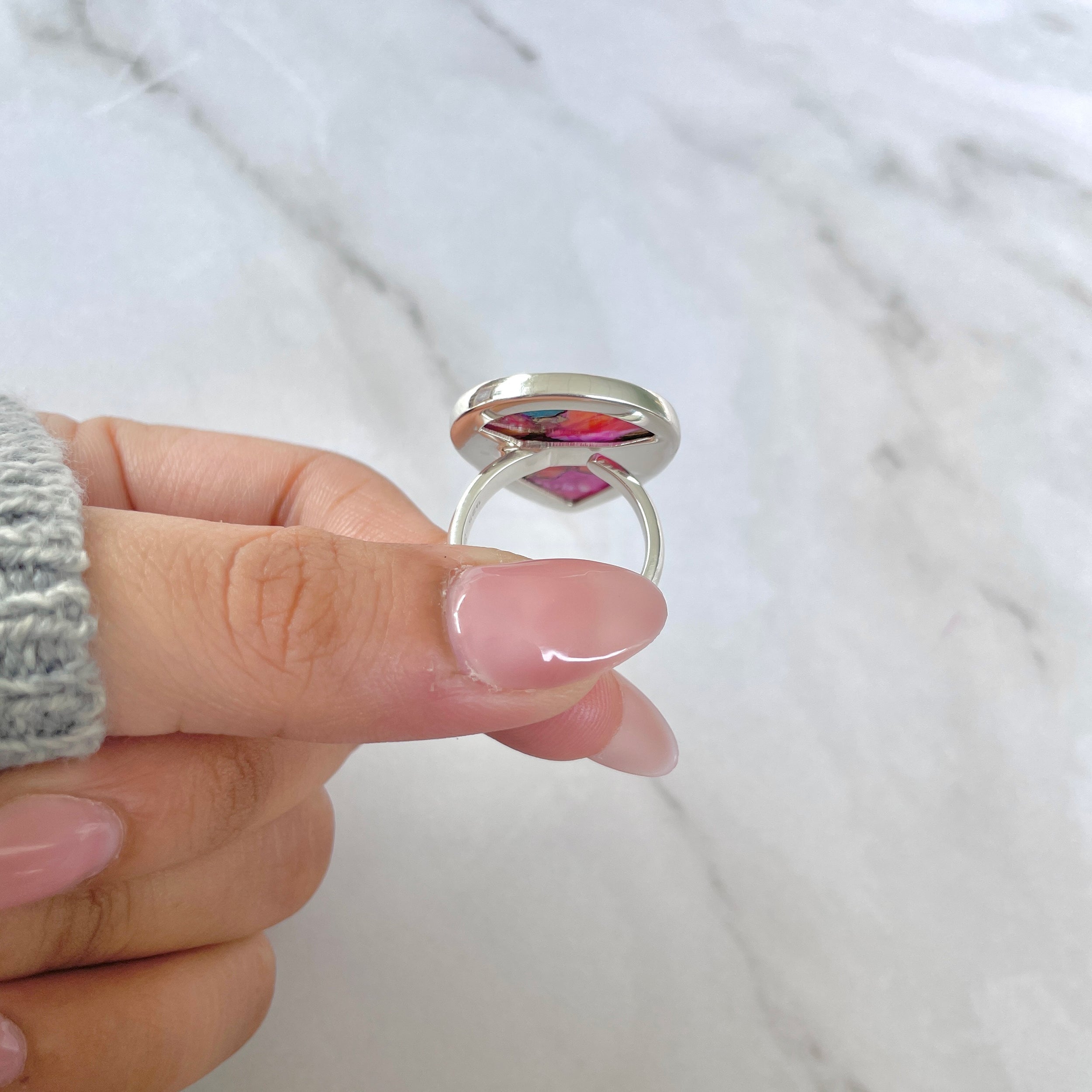 Spiny Oyster Turquoise Ring-(TRO-R-123.)