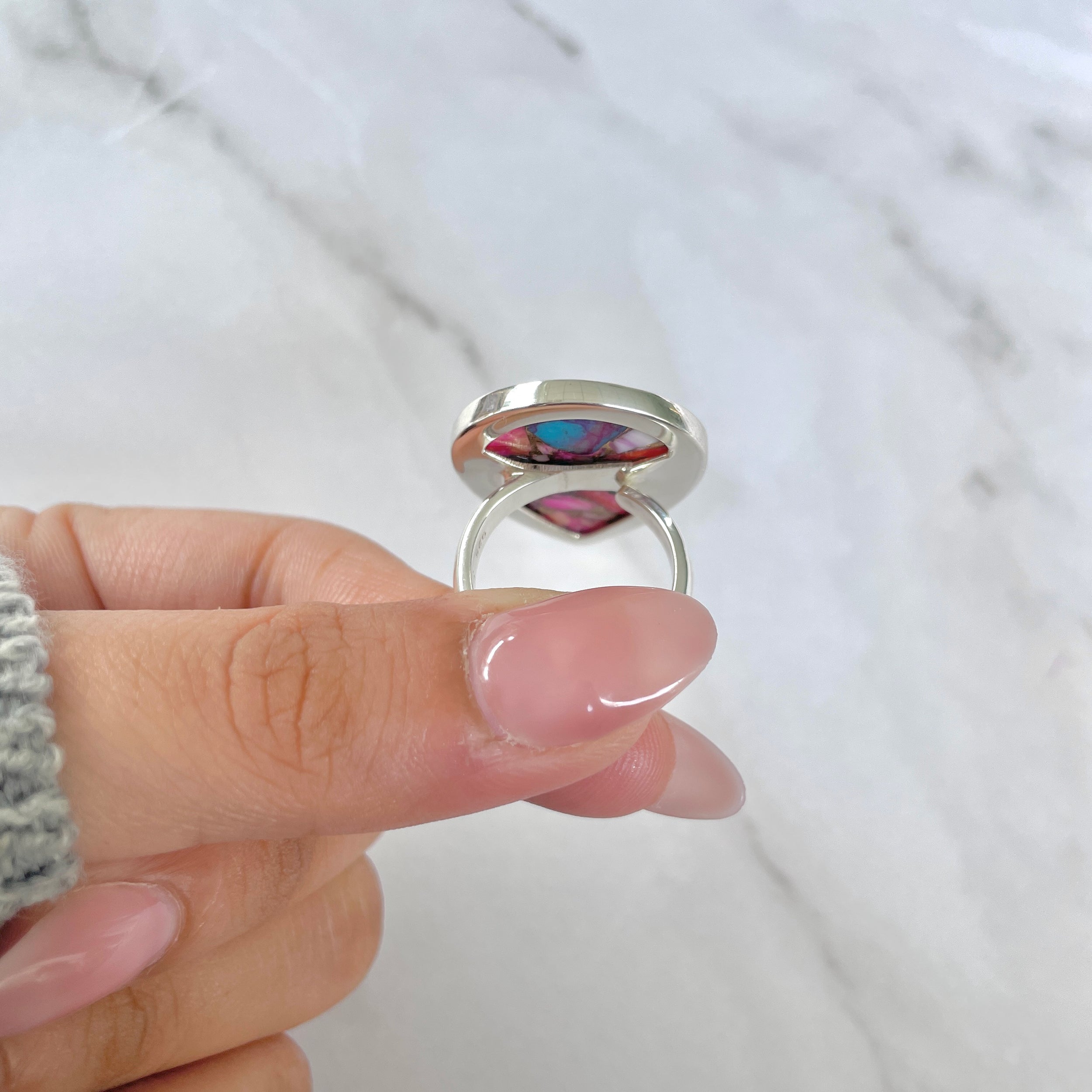 Spiny Oyster Turquoise Ring-(TRO-R-127.)