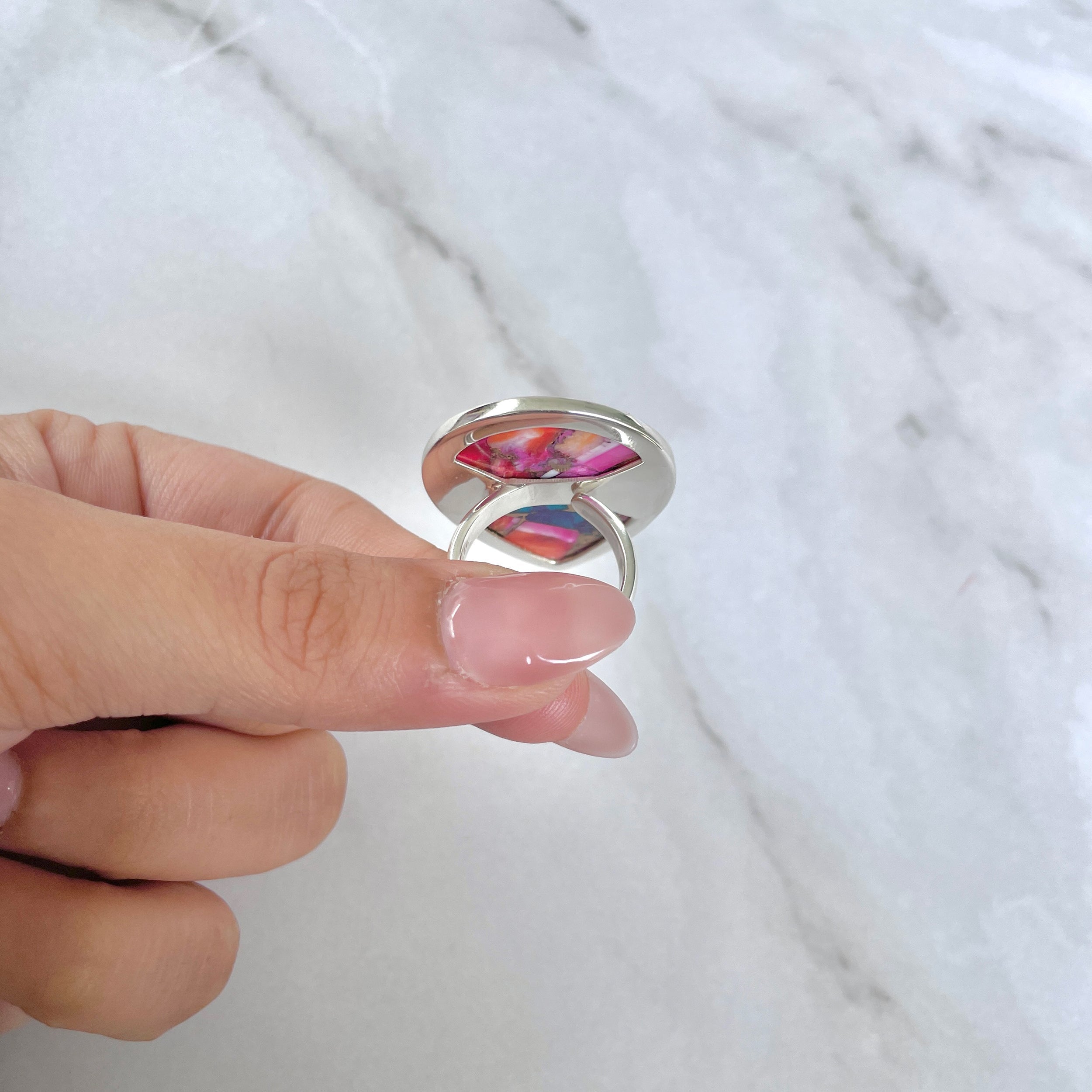 Spiny Oyster Turquoise Ring-(TRO-R-130.)