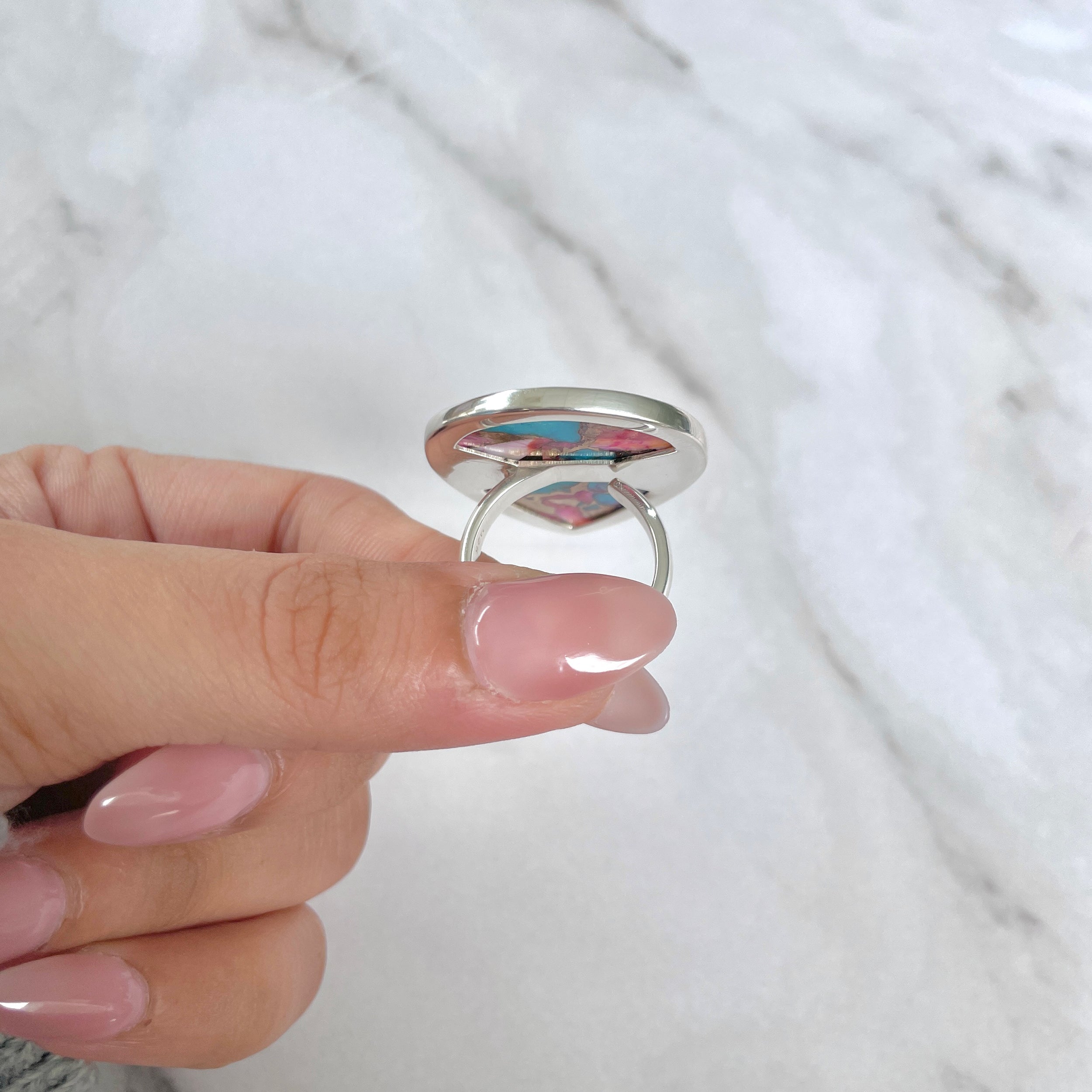 Spiny Oyster Turquoise Ring-(TRO-R-133.)