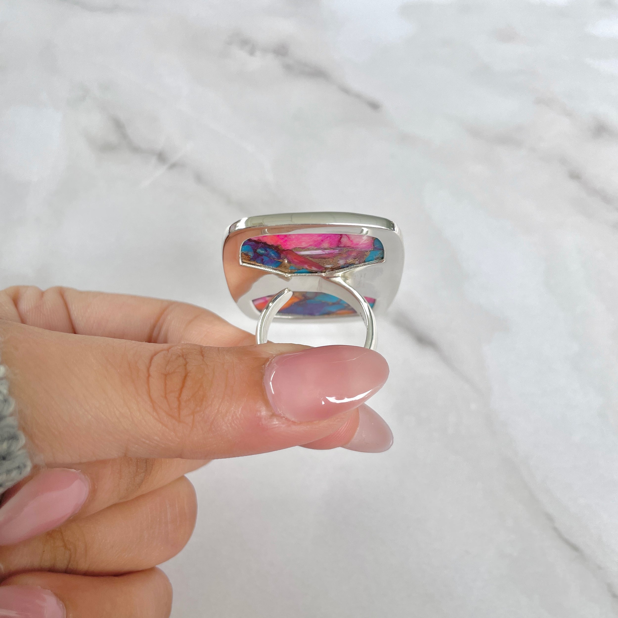 Spiny Oyster Turquoise Ring-(TRO-R-137.)