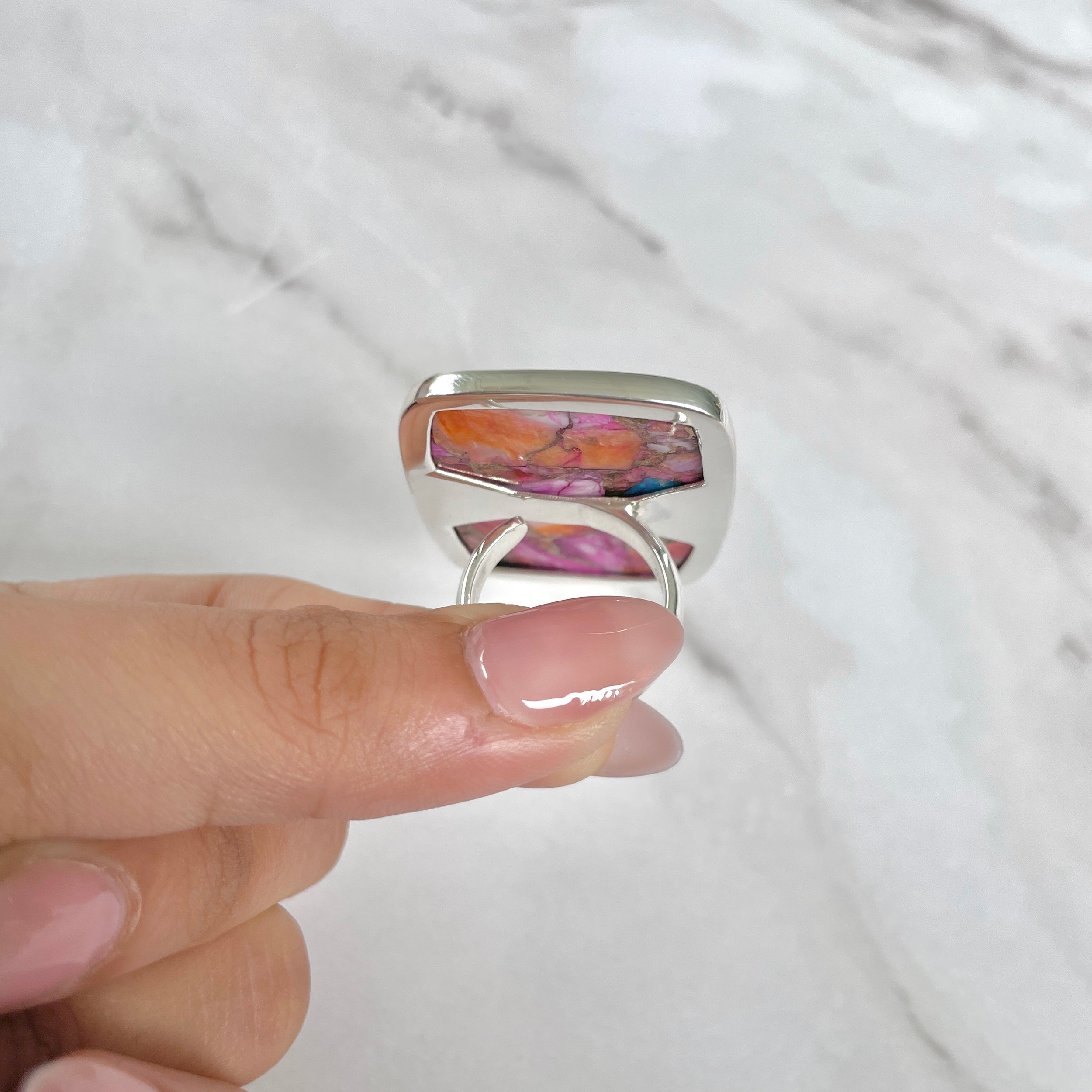 Spiny Oyster Turquoise Ring-(TRO-R-139.)