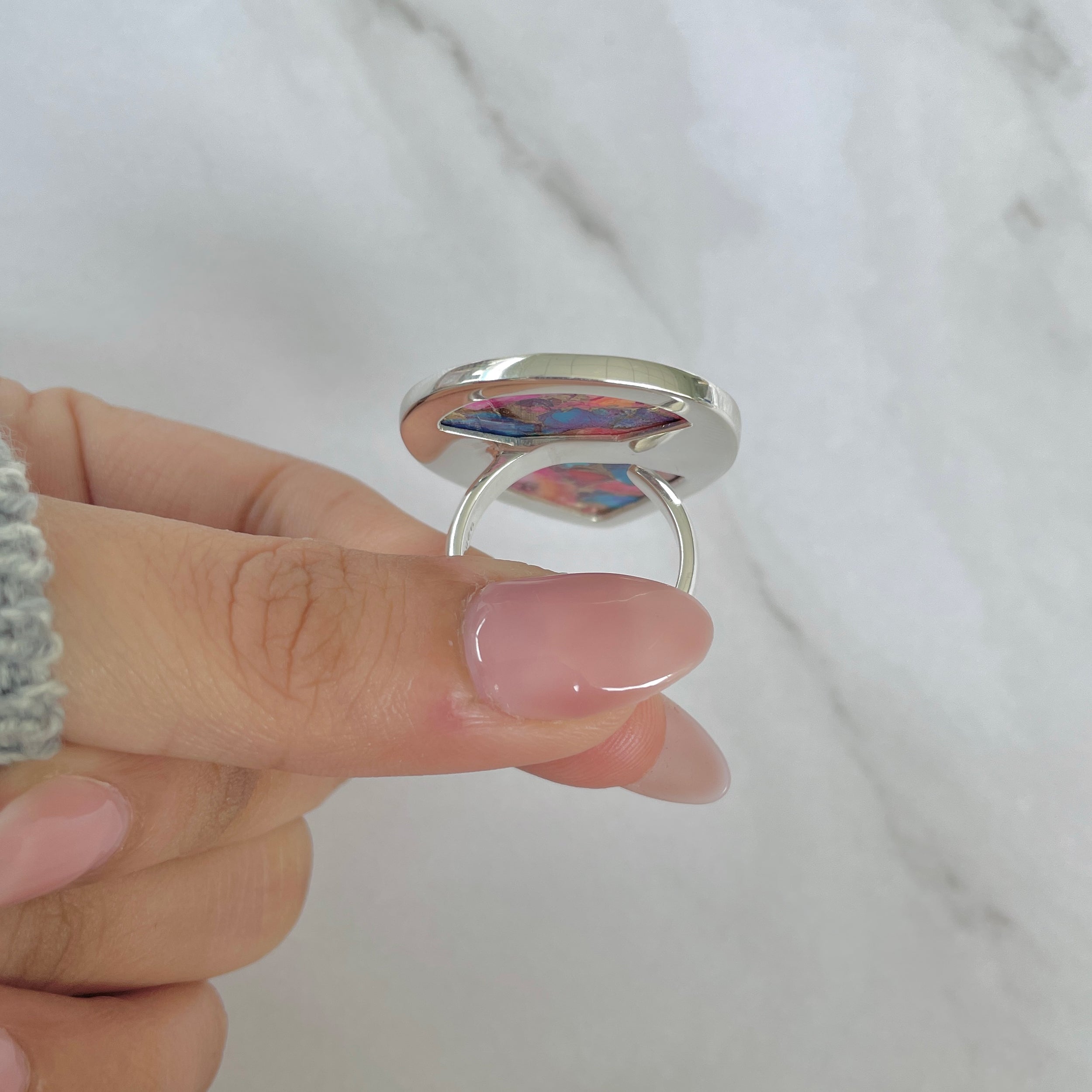 Spiny Oyster Turquoise Ring-(TRO-R-142.)