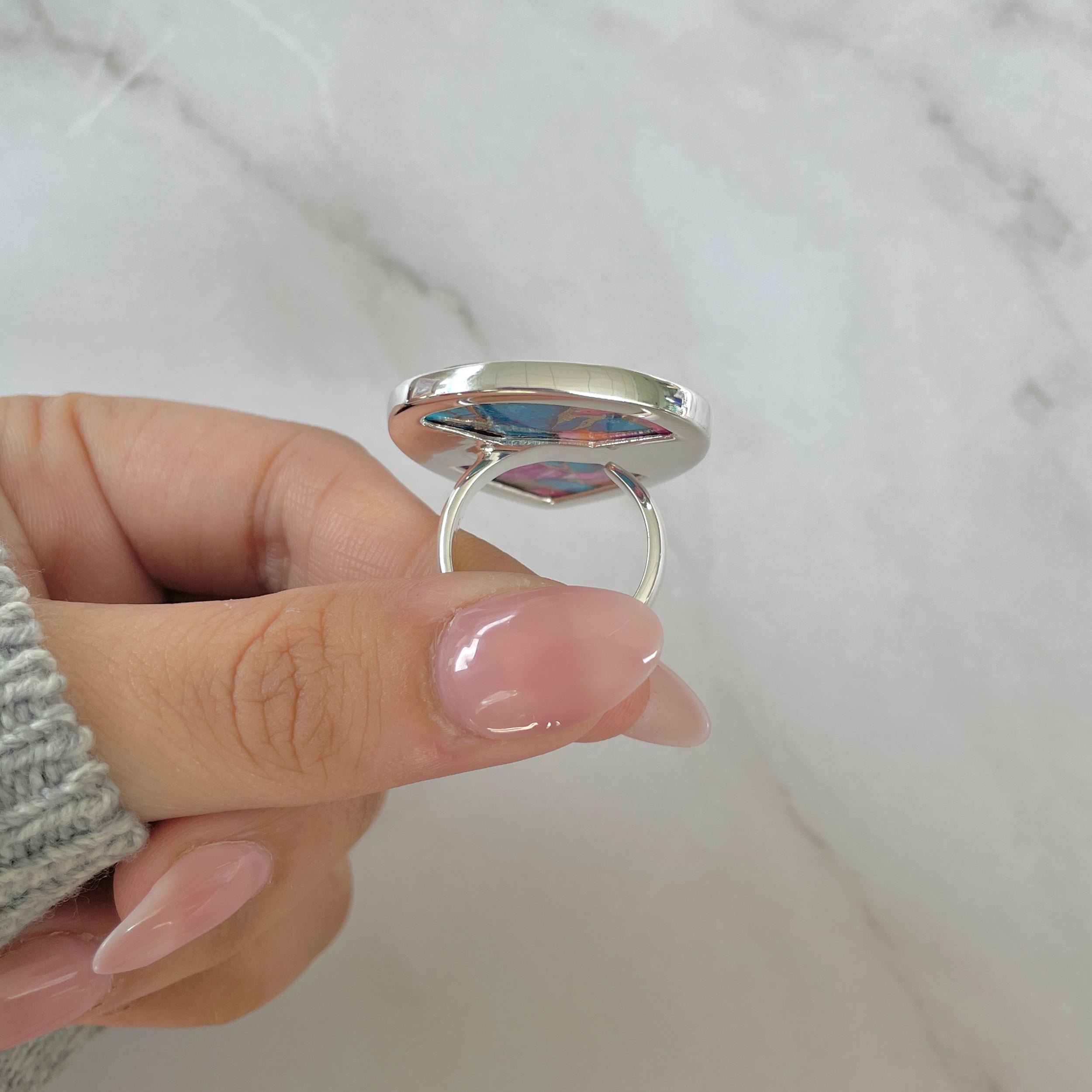 Spiny Oyster Turquoise Ring-(TRO-R-143.)