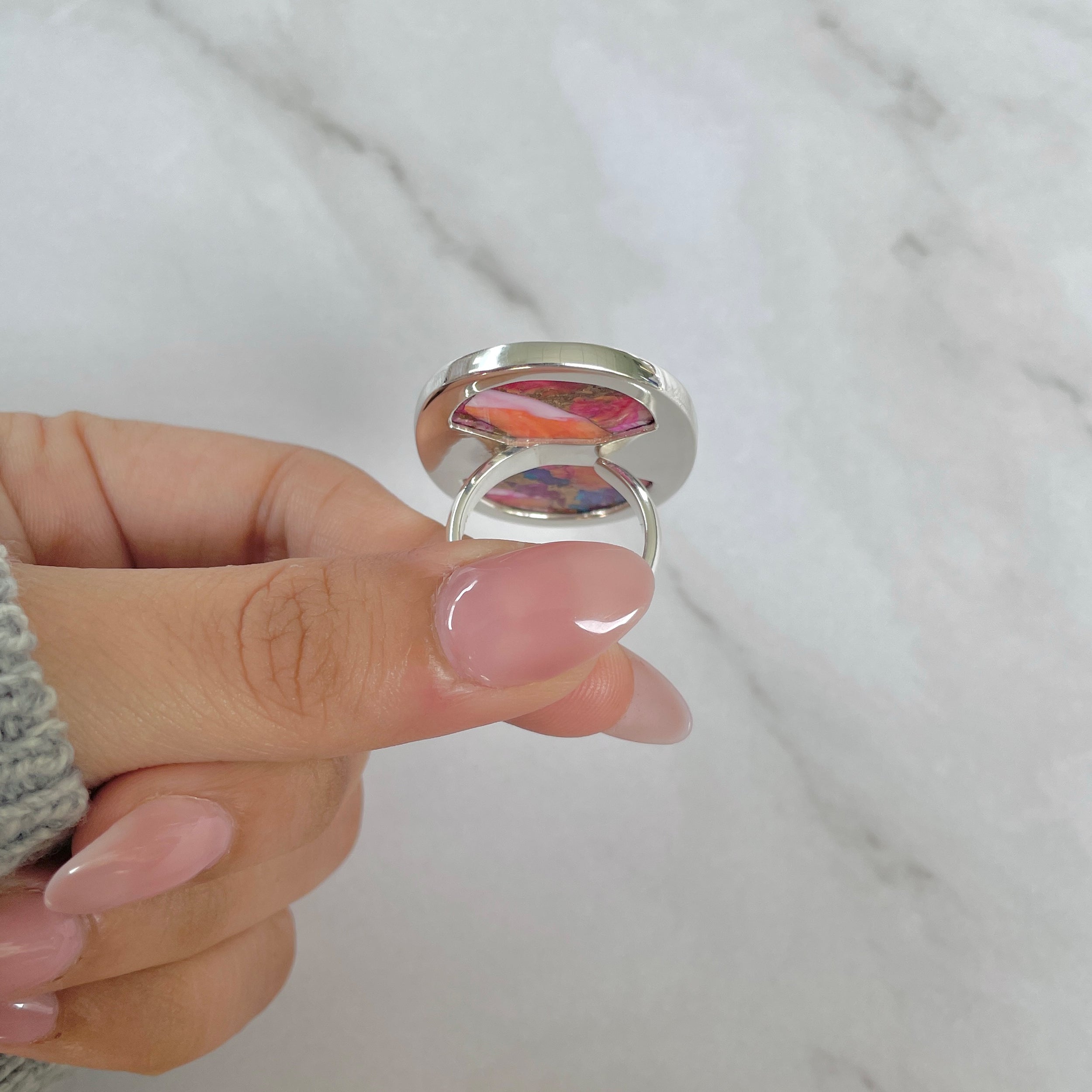 Spiny Oyster Turquoise Ring-(TRO-R-144.)