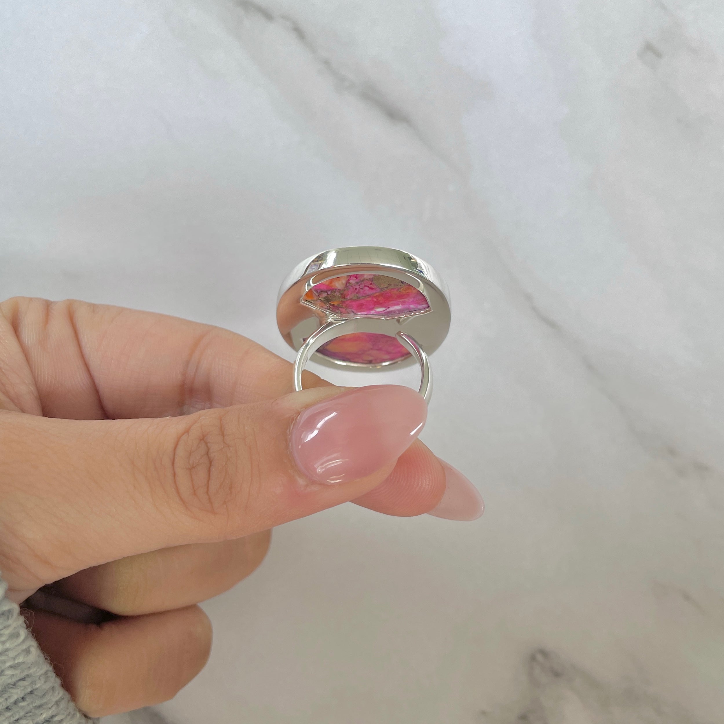 Spiny Oyster Turquoise Ring-(TRO-R-145.)