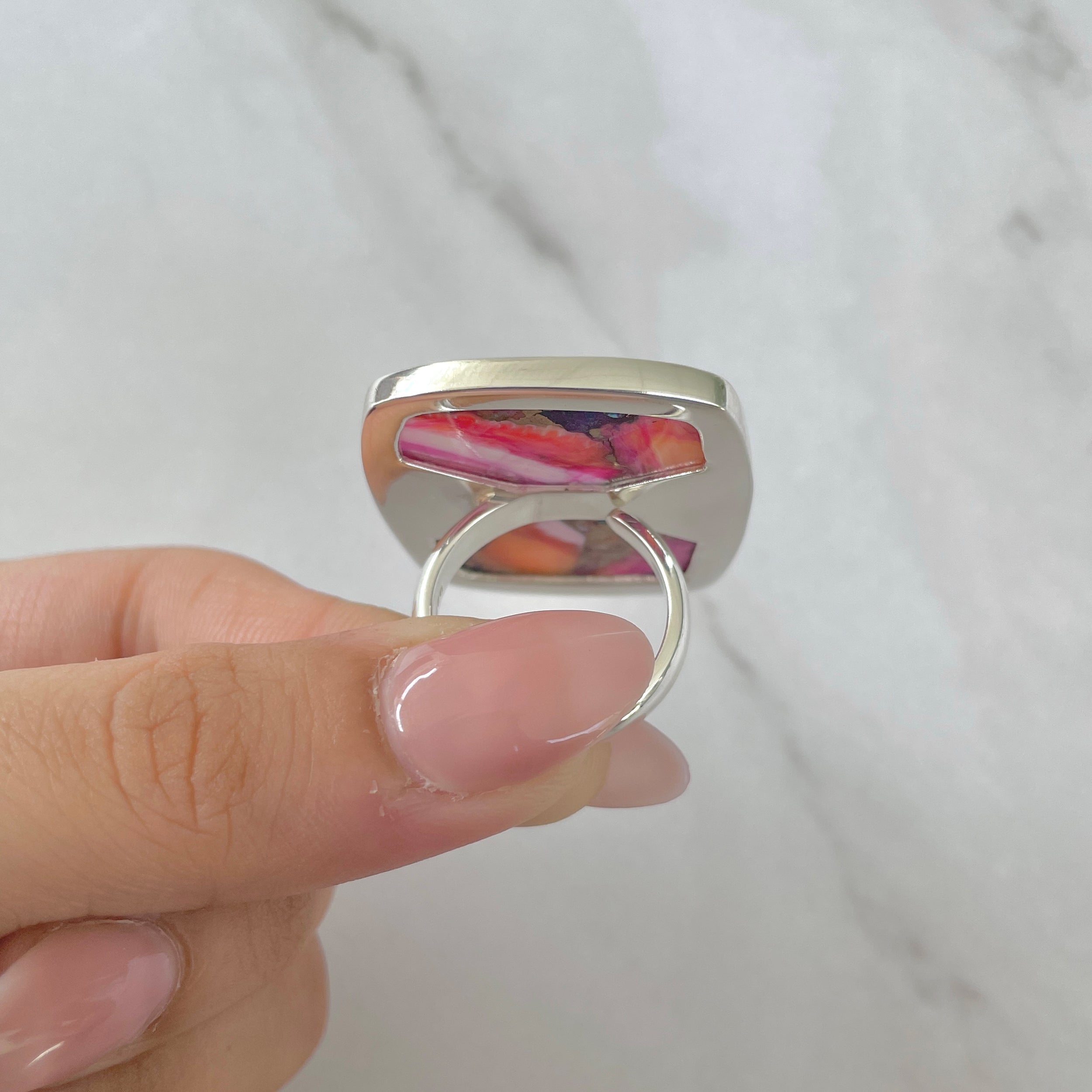 Spiny Oyster Turquoise Ring-(TRO-R-148.)