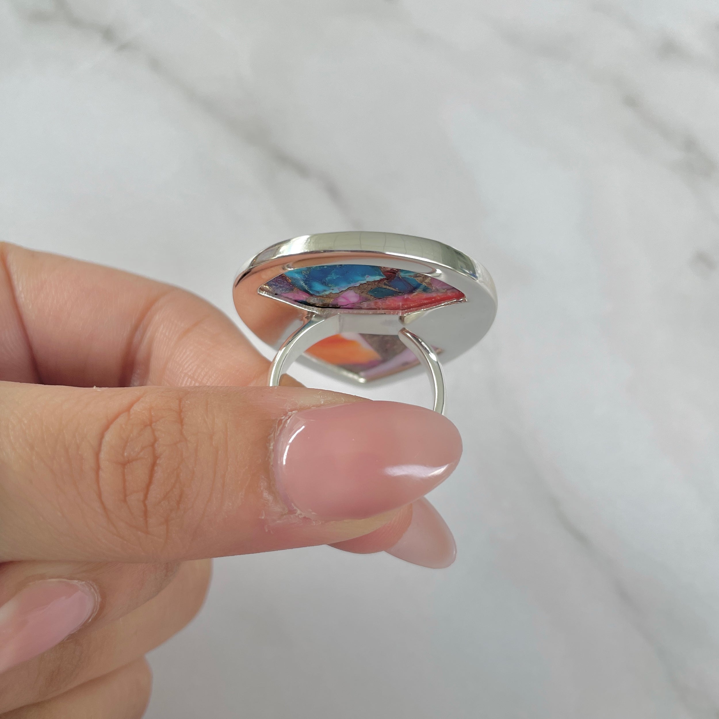 Spiny Oyster Turquoise Ring-(TRO-R-149.)