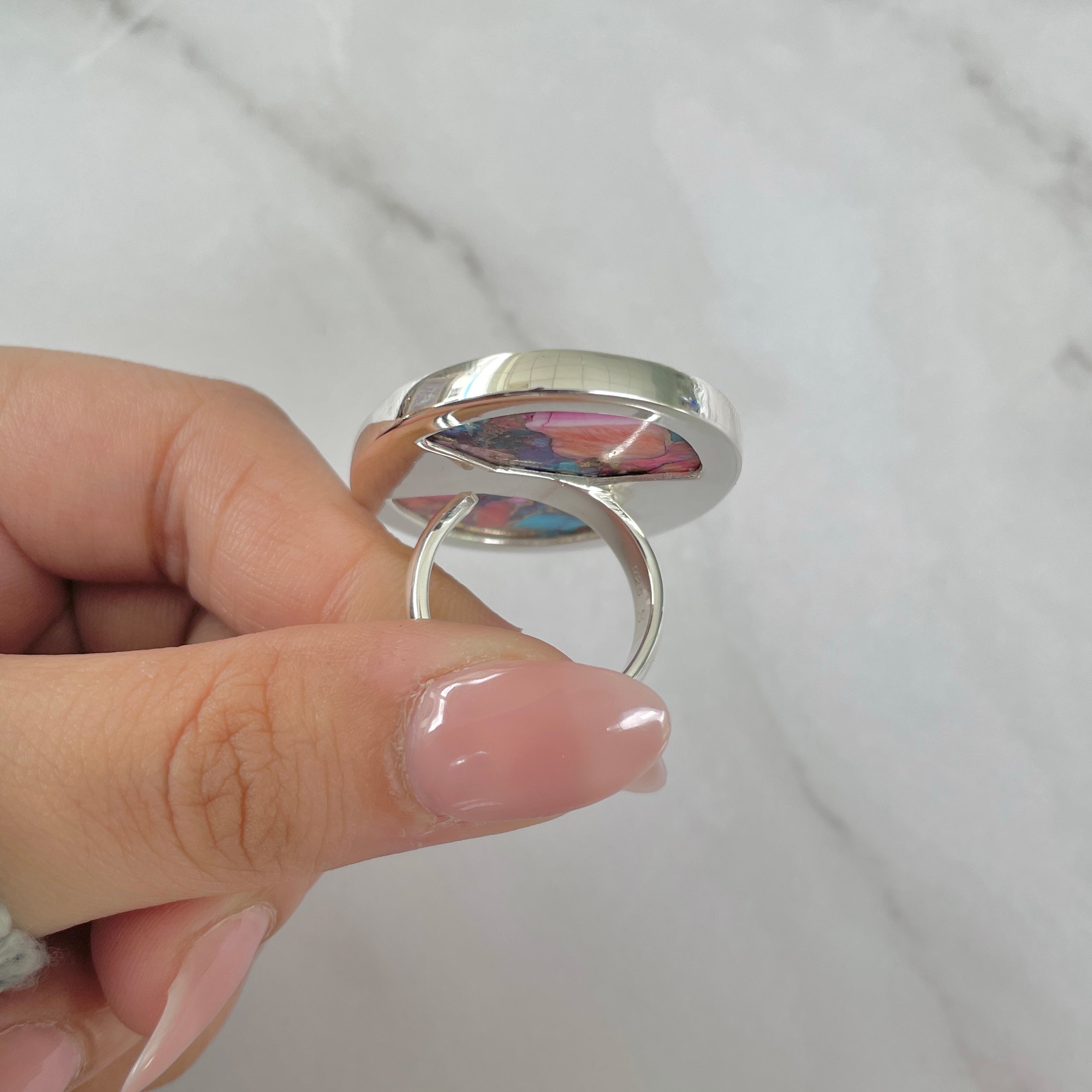 Spiny Oyster Turquoise Ring-(TRO-R-151.)