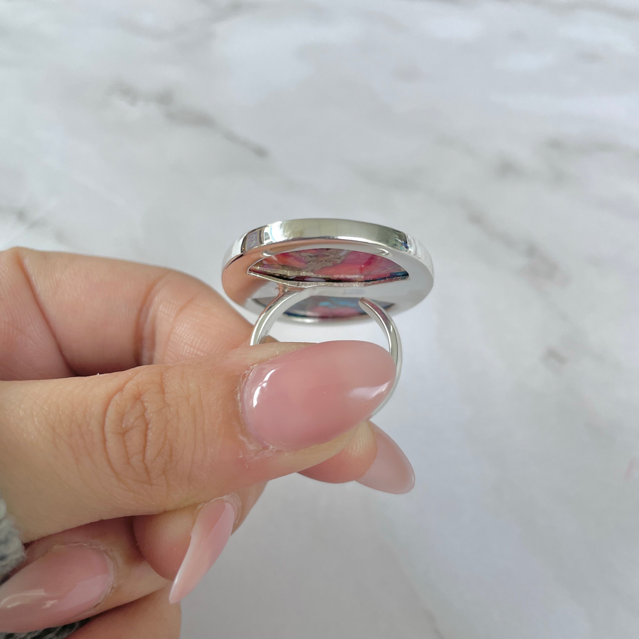 Spiny Oyster Turquoise Ring-(TRO-R-153.)