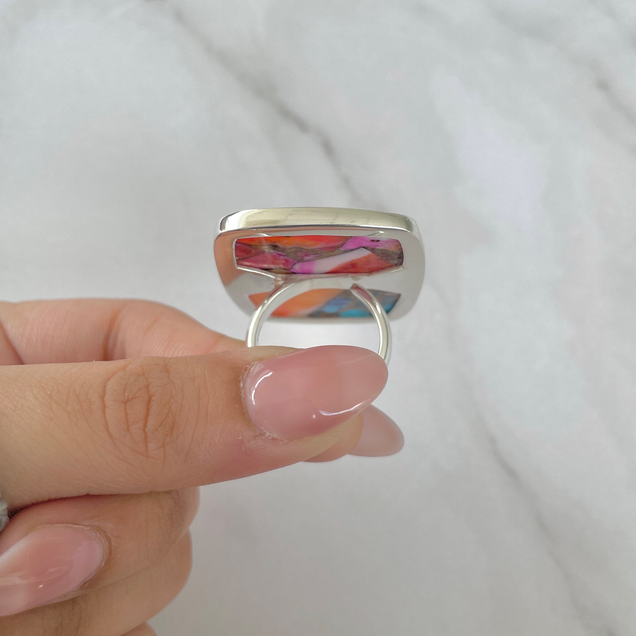 Spiny Oyster Turquoise Ring-(TRO-R-155.)