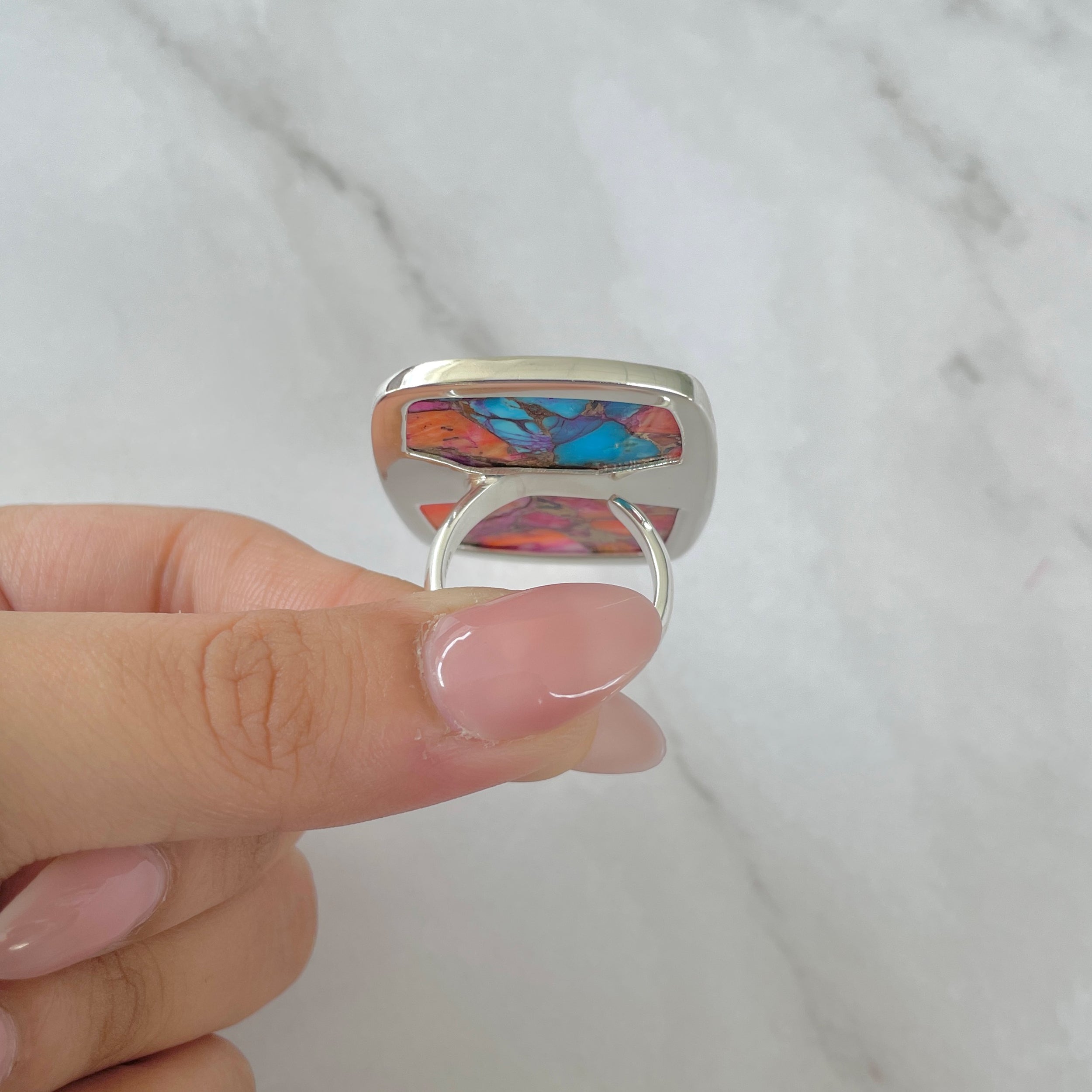 Spiny Oyster Turquoise Ring-(TRO-R-156.)