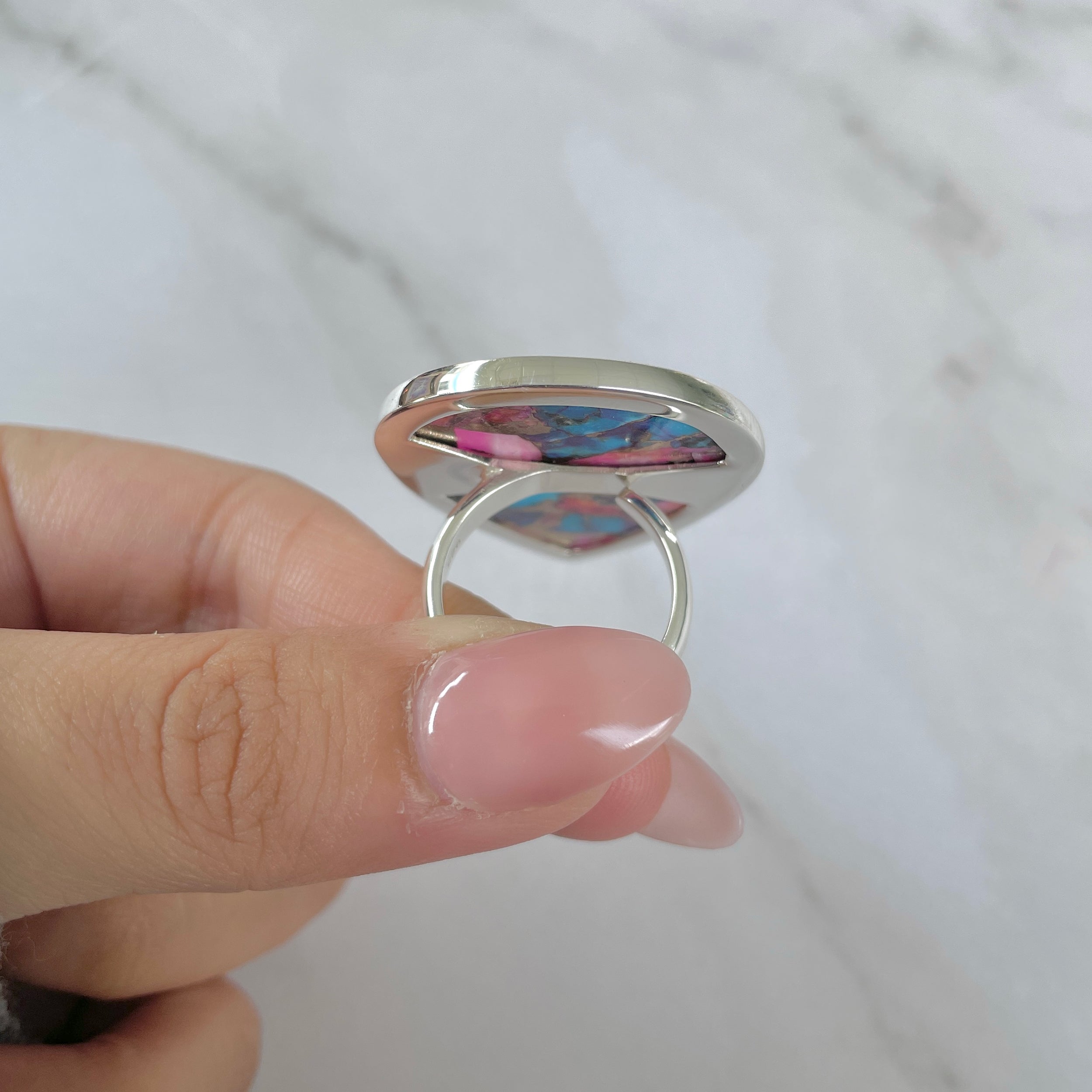 Spiny Oyster Turquoise Ring-(TRO-R-157.)