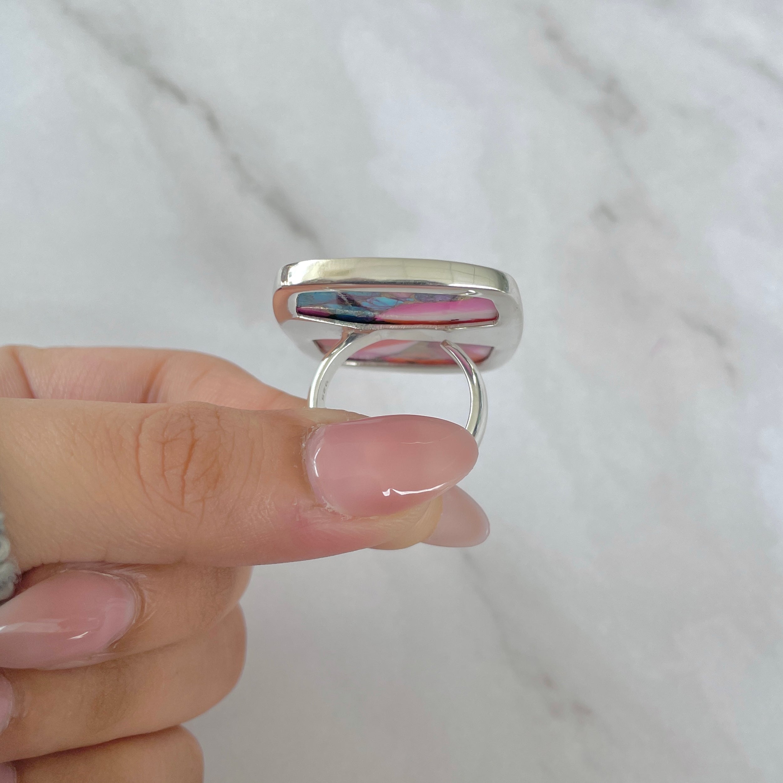 Spiny Oyster Turquoise Ring-(TRO-R-158.)