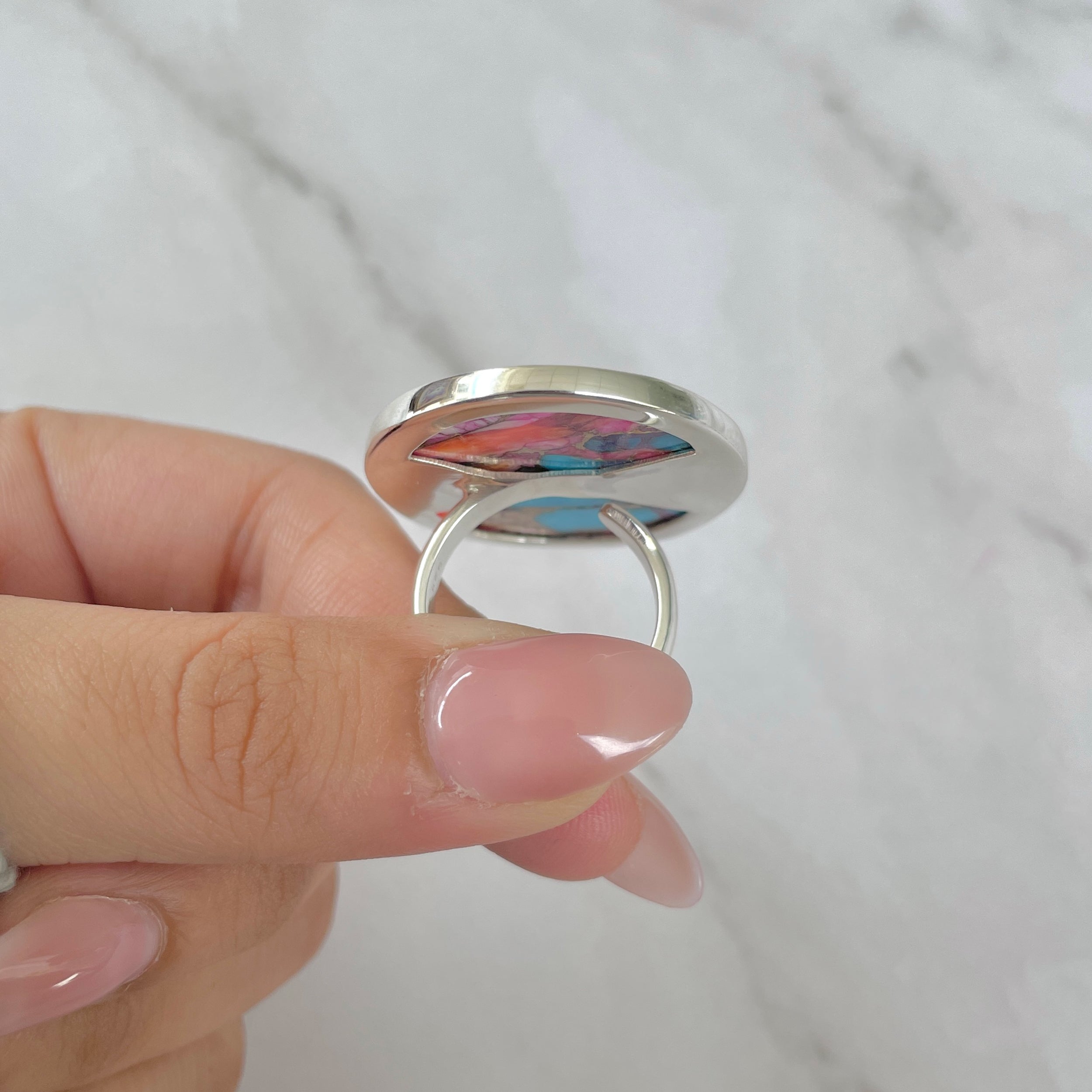 Spiny Oyster Turquoise Ring-(TRO-R-159.)