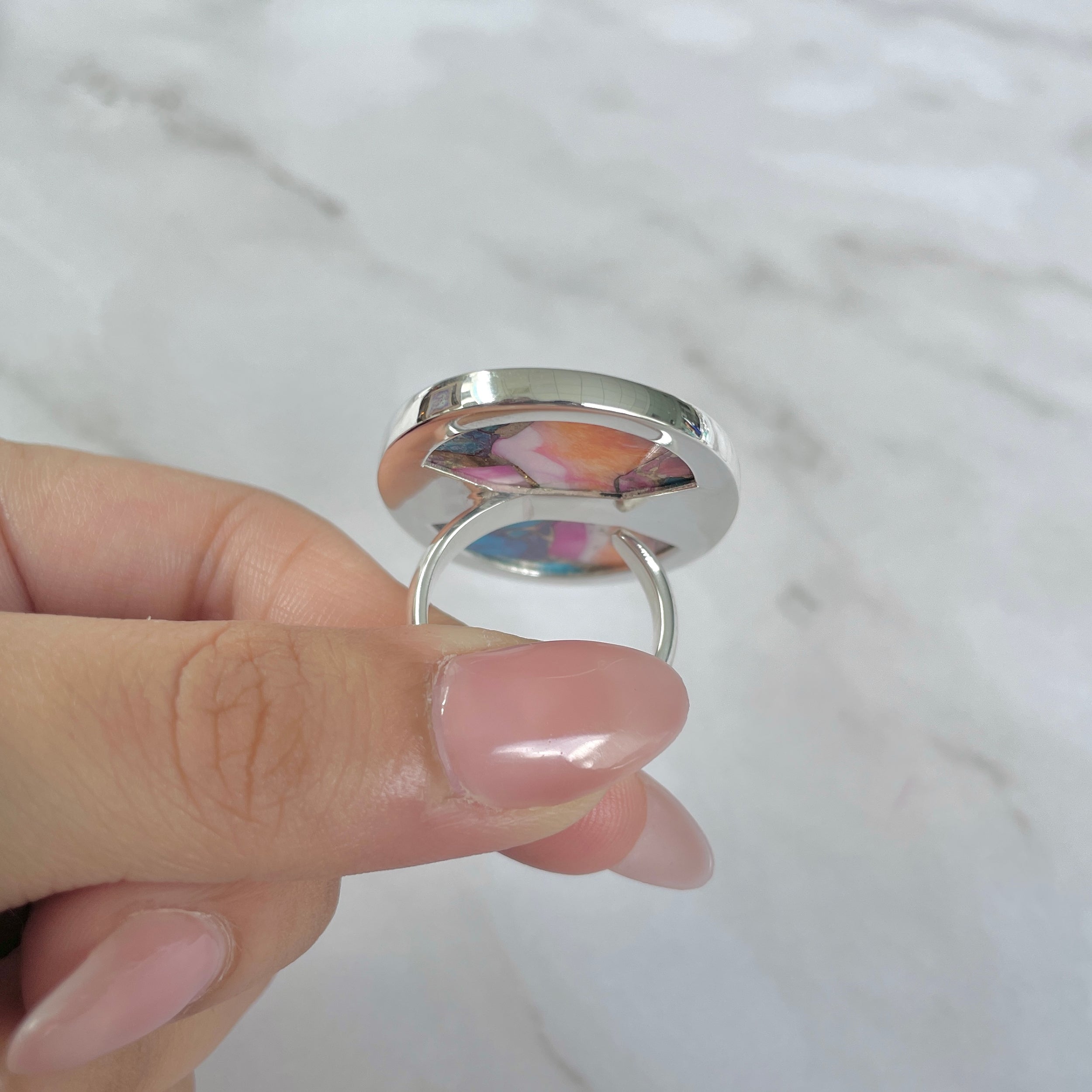 Spiny Oyster Turquoise Ring-(TRO-R-161.)