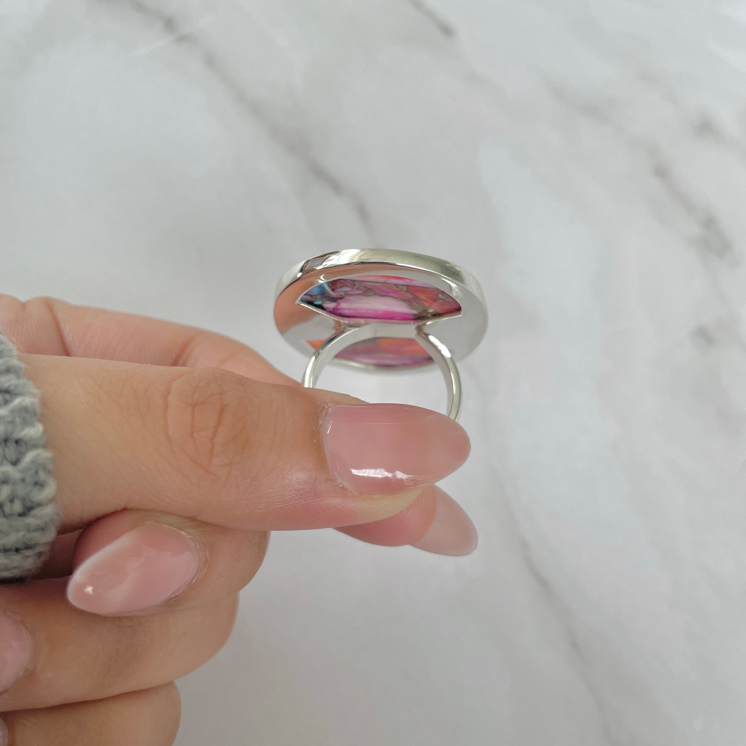 Spiny Oyster Turquoise Ring-(TRO-R-162.)