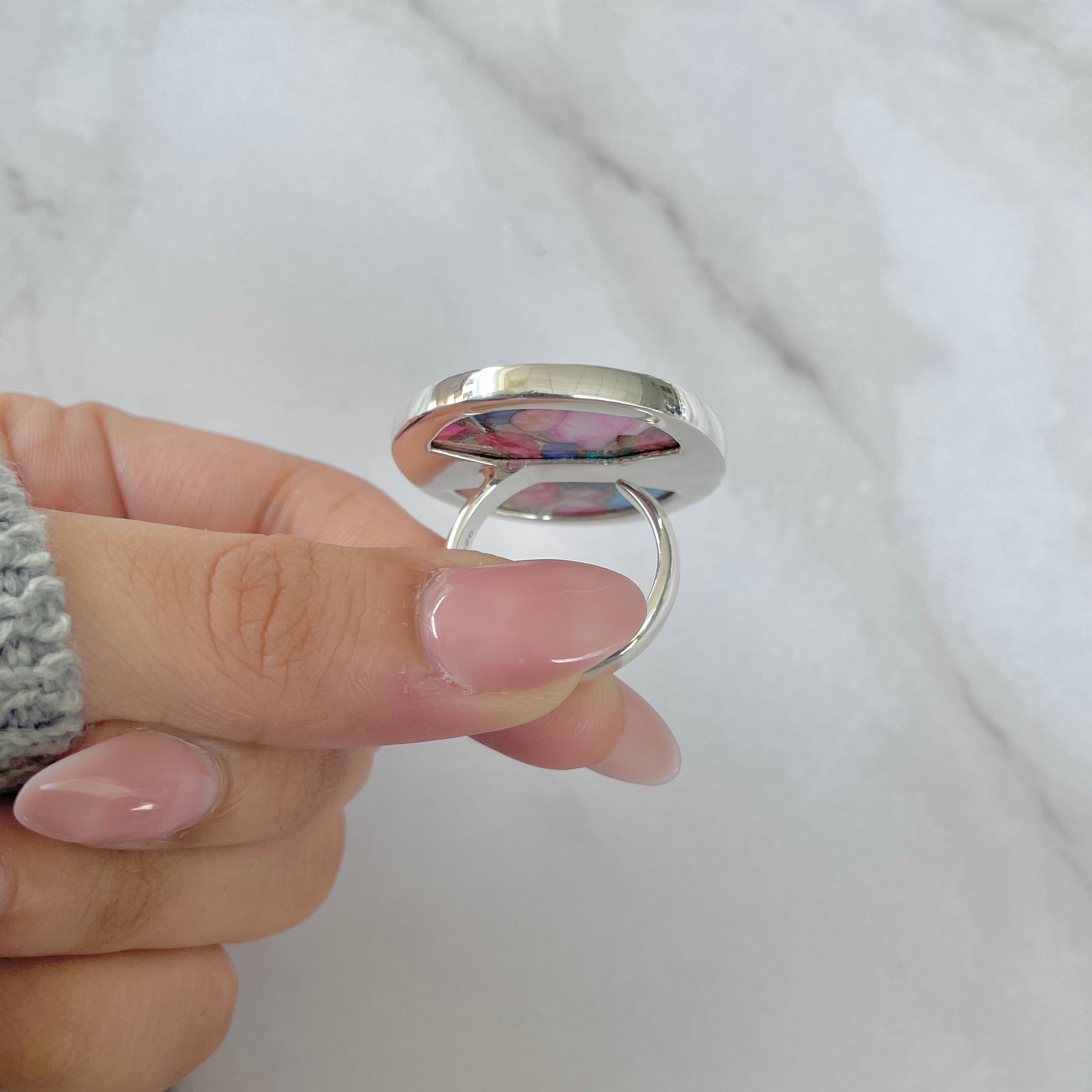 Spiny Oyster Turquoise Ring-(TRO-R-163.)