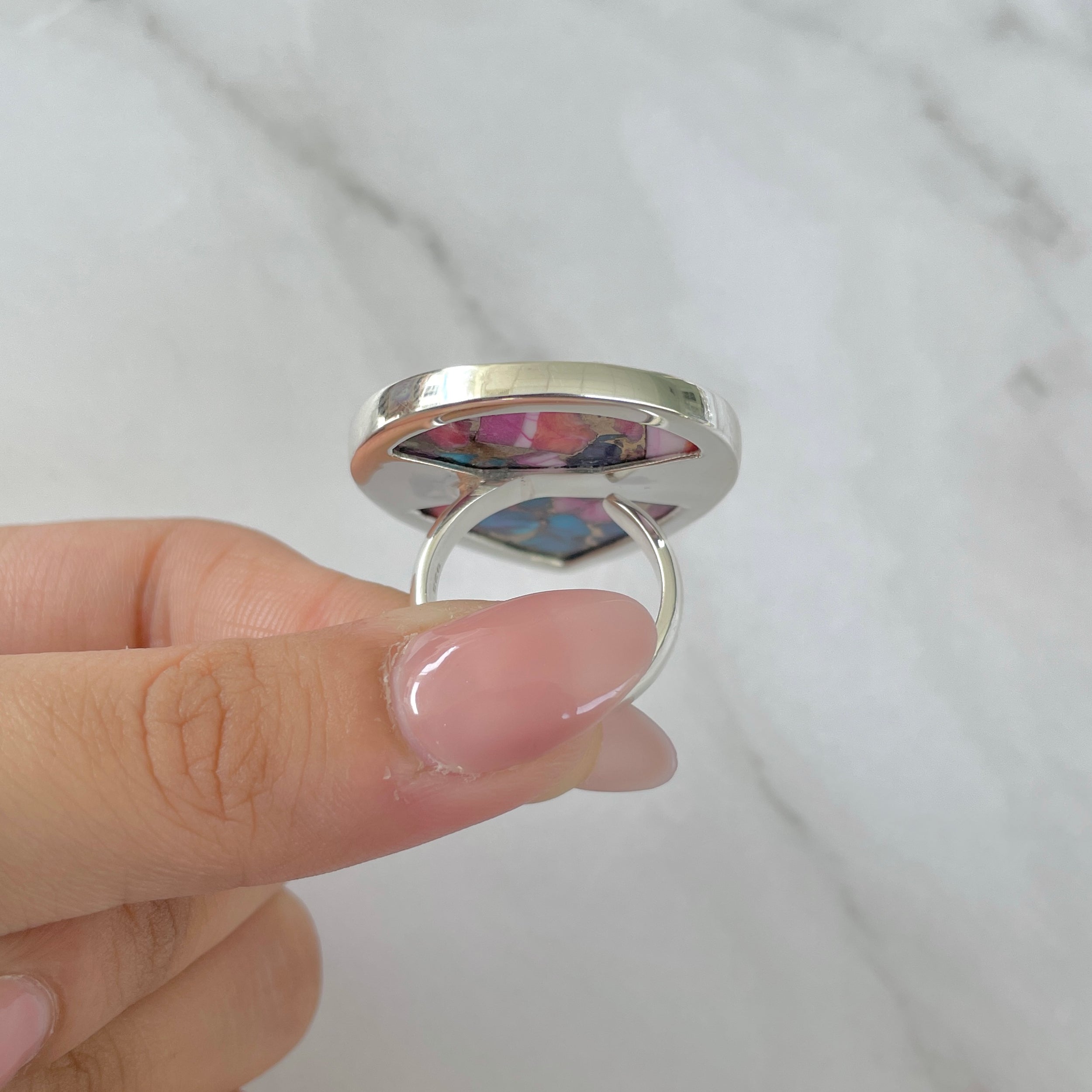 Spiny Oyster Turquoise Ring-(TRO-R-164.)