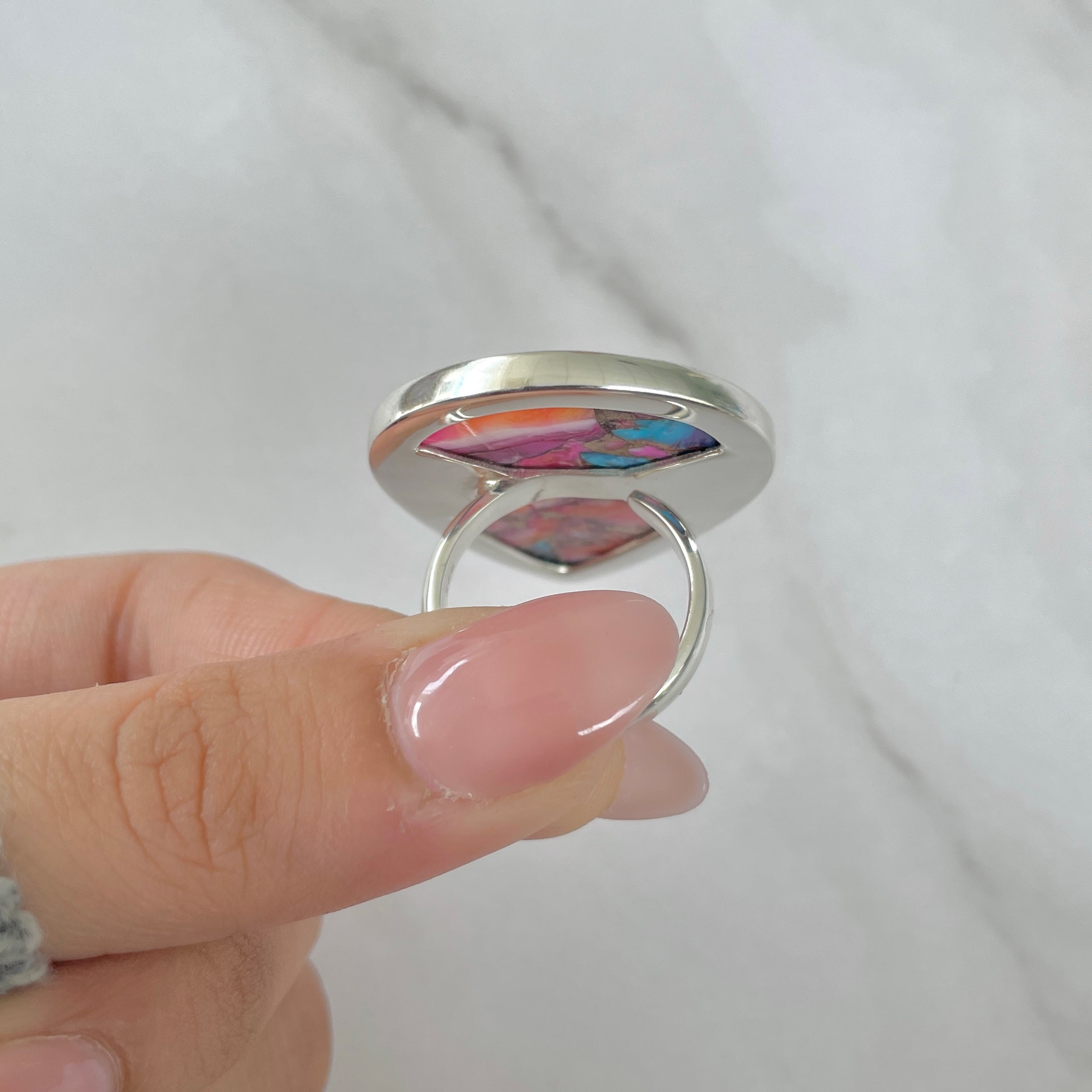 Spiny Oyster Turquoise Ring-(TRO-R-165.)