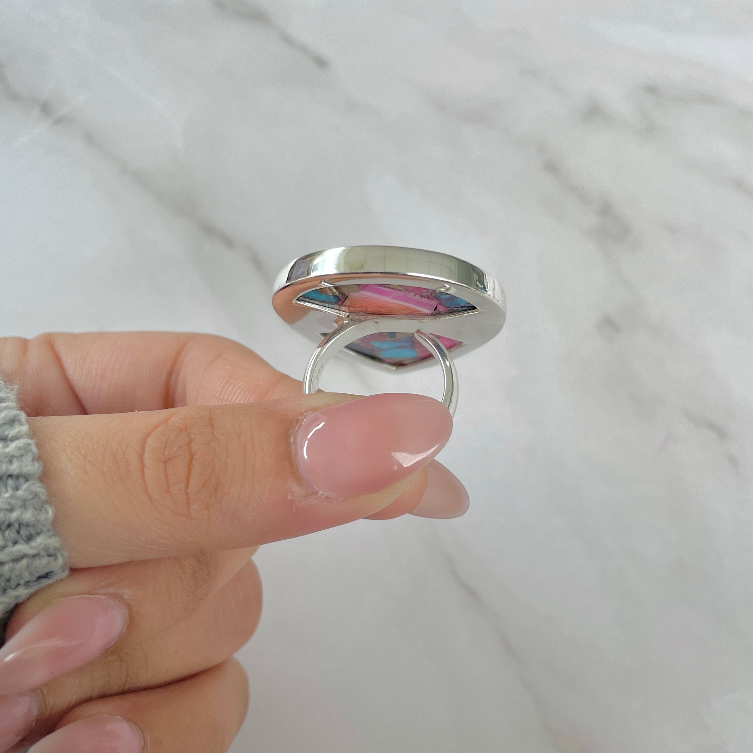 Spiny Oyster Turquoise Ring-(TRO-R-166.)