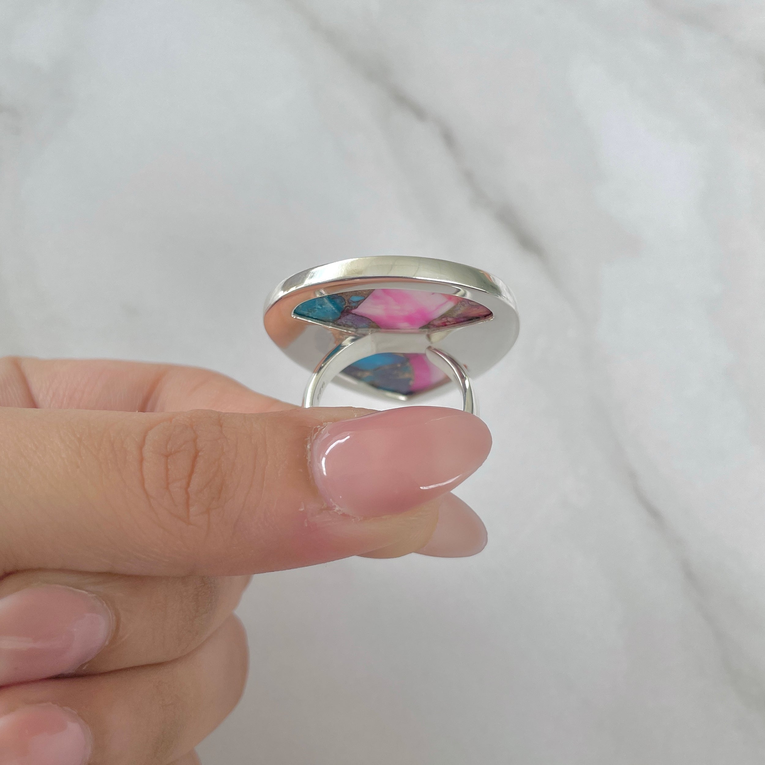 Spiny Oyster Turquoise Ring-(TRO-R-167.)