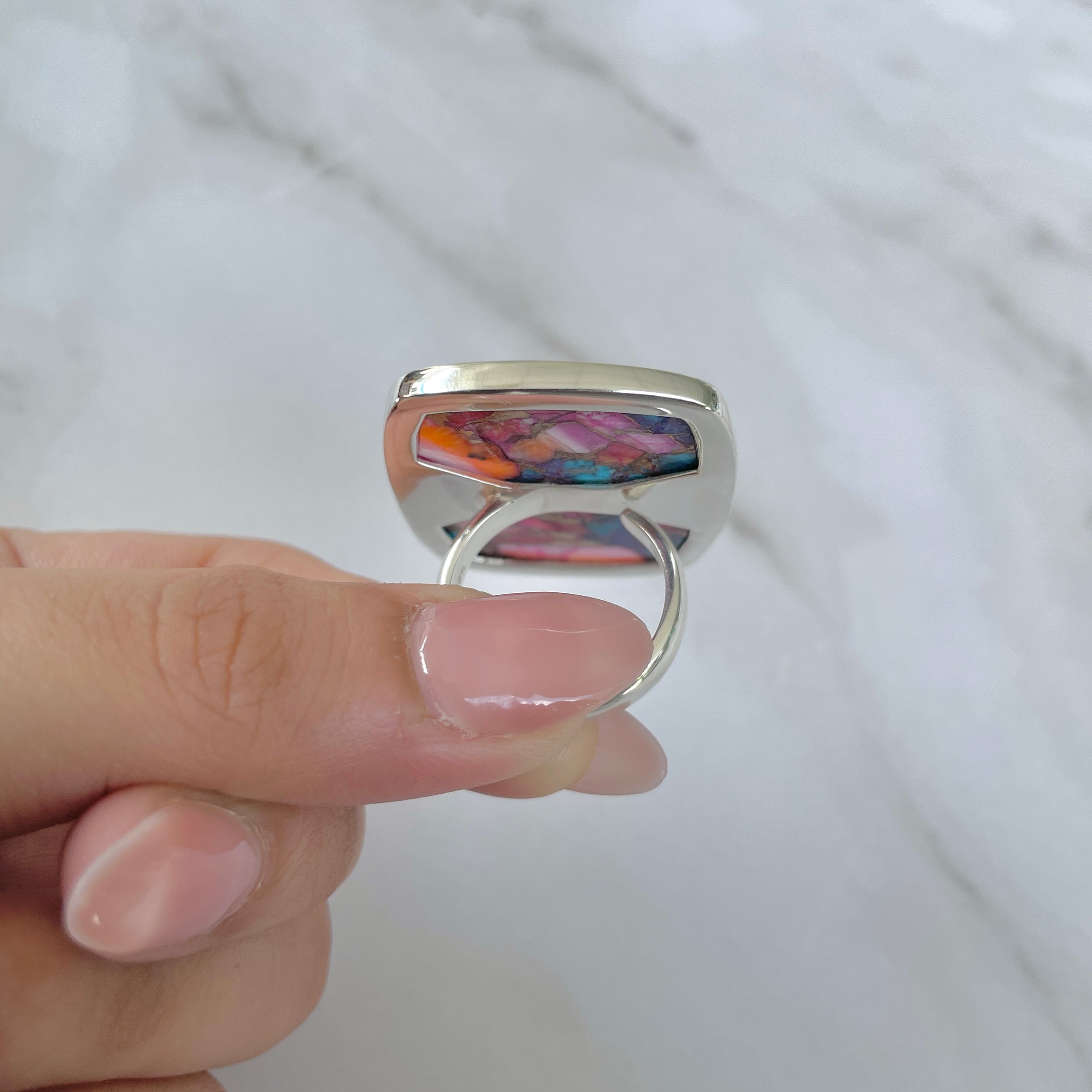 Spiny Oyster Turquoise Ring-(TRO-R-168.)